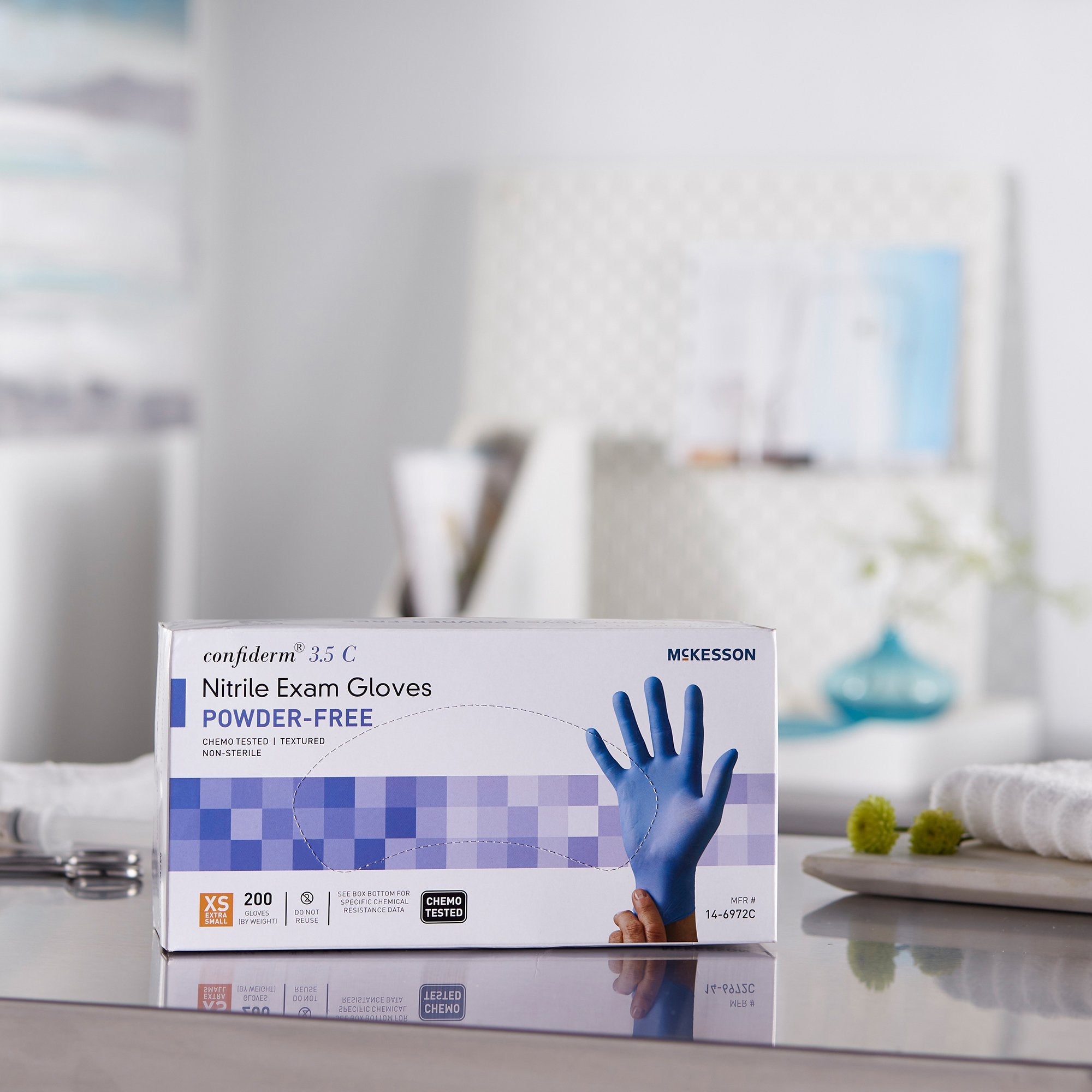 McKesson Confiderm® 3.5C Nitrile Exam Glove, Extra Small, Blue (200 Units)