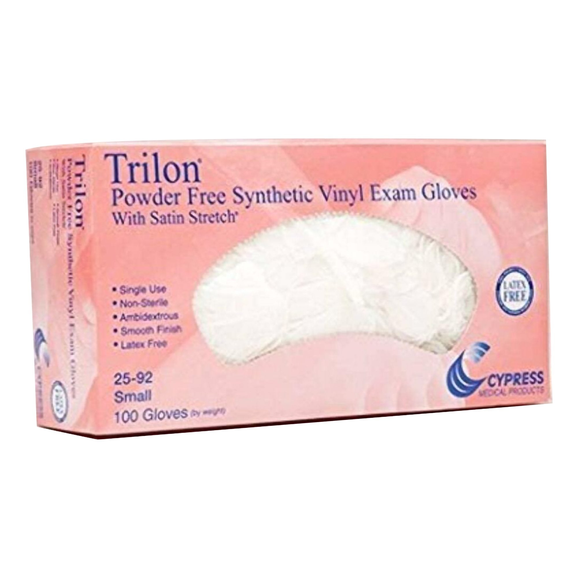 Trilon® Vinyl Exam Glove, Small, Clear (100 Units)