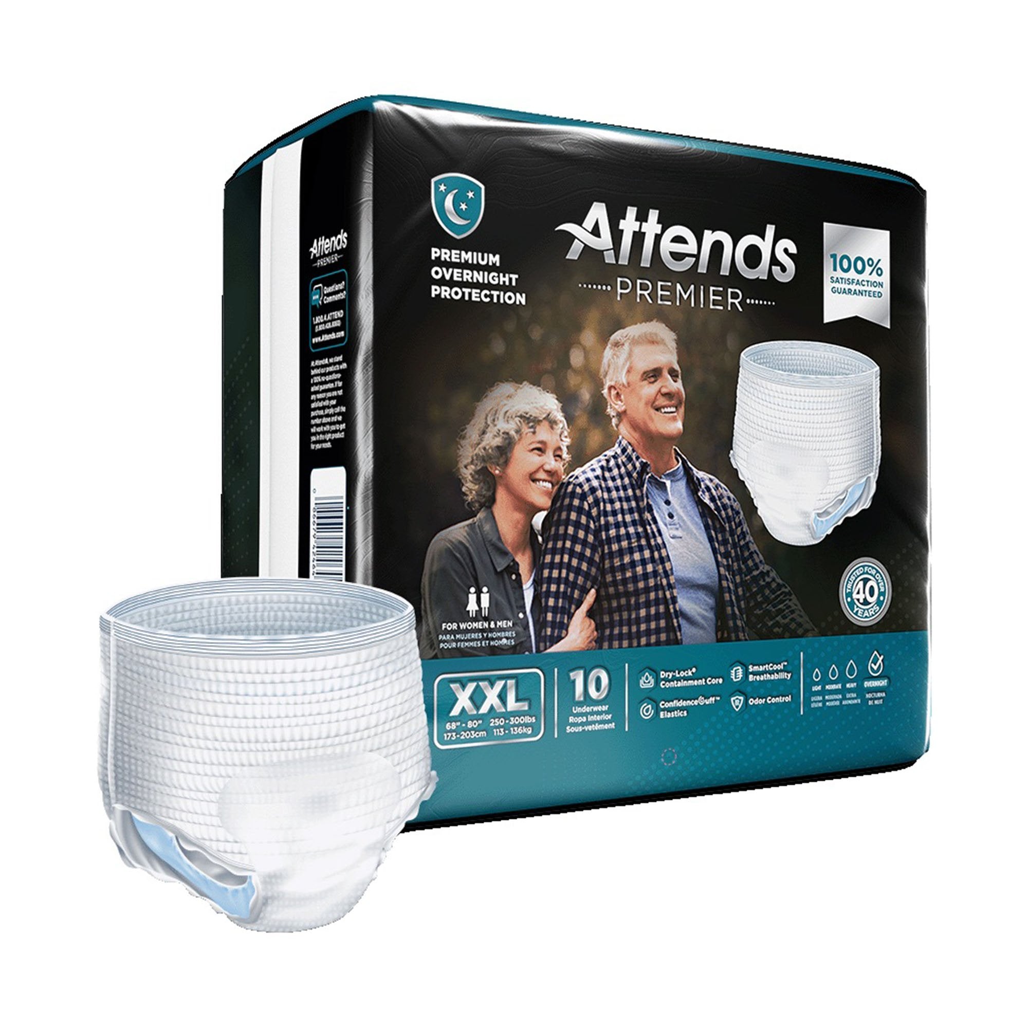 Attends® Premier Absorbent Underwear, 2X Large (10 Units)