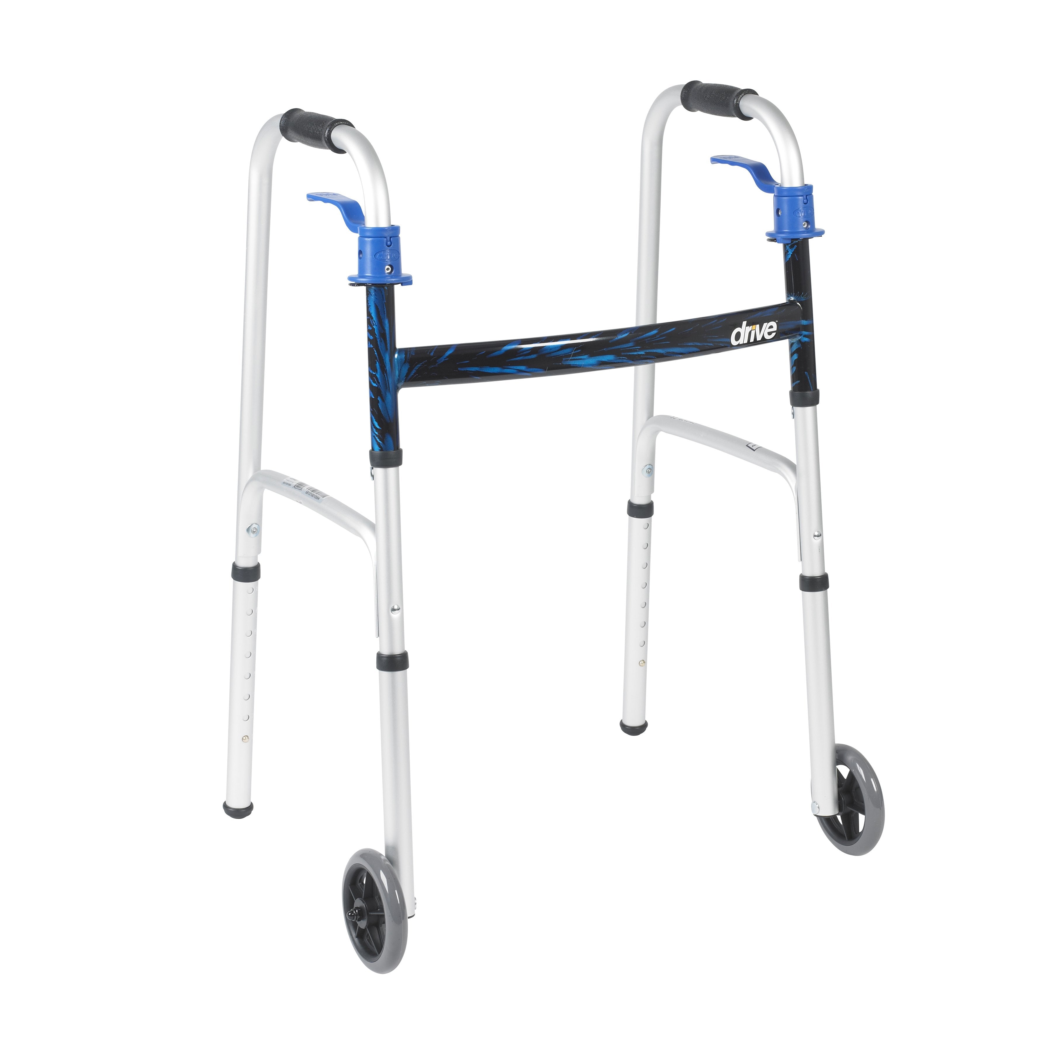 drive™ Aluminum Dual Release Folding Walker, 32 – 39 Inch Height (1 Unit)