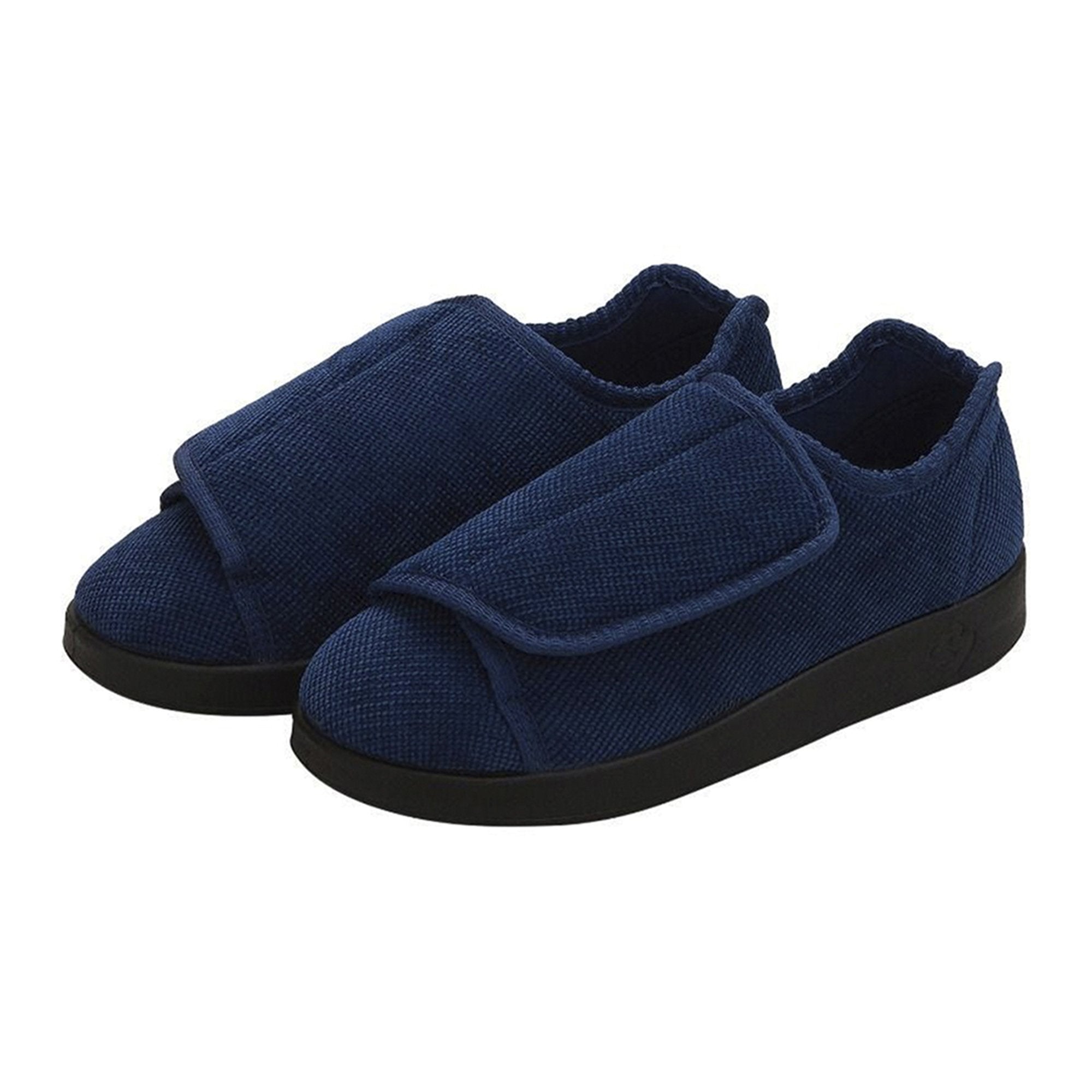 Silverts® Women's Double Extra Wide Easy Closure Slippers, Navy Blue, Size 6 (1 Unit)