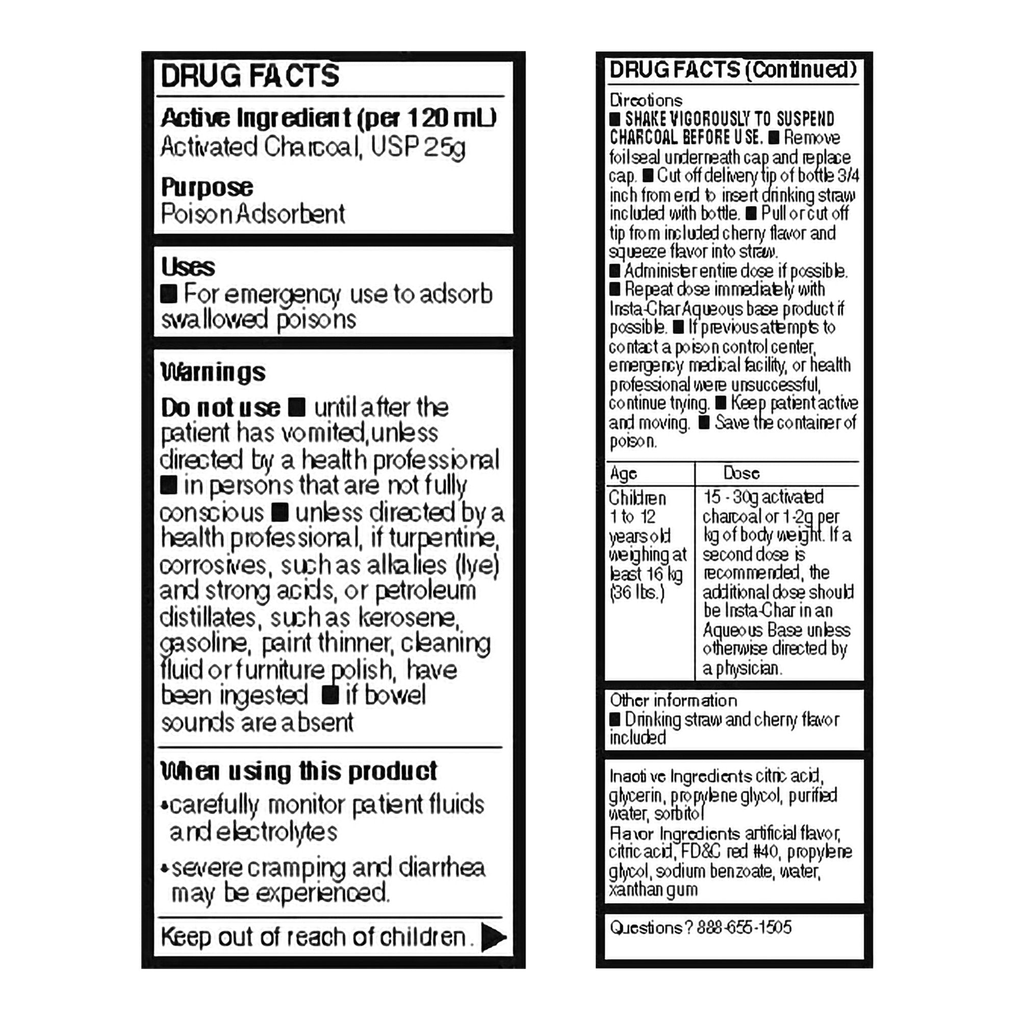 Kerr Insta-Char® Activated Charcoal / Sorbitol Solution Poison Absorbent, Cherry Flavor (1 Unit)