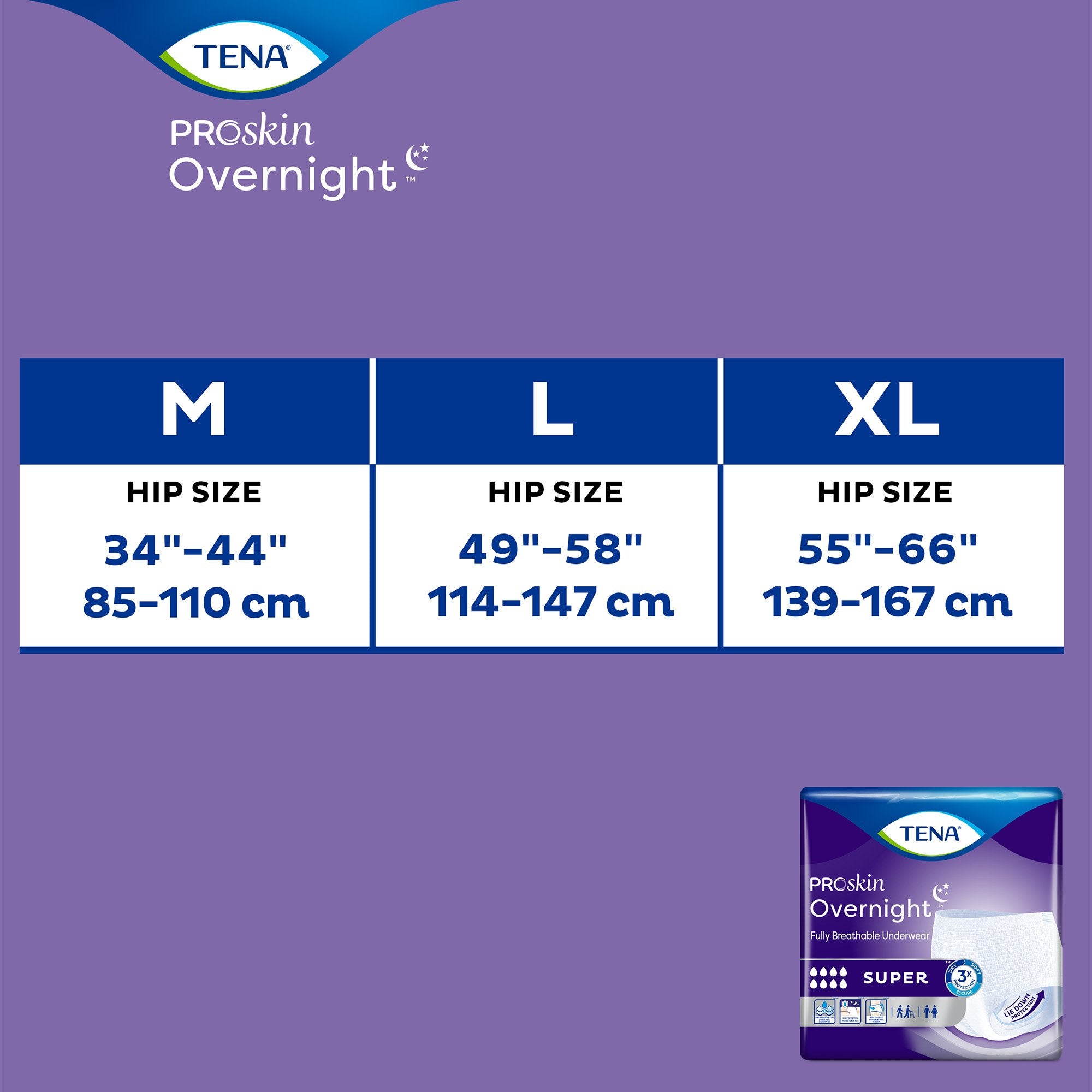 Tena ProSkin Overnight Medium Underwear, Super Absorbency - 14 Pack