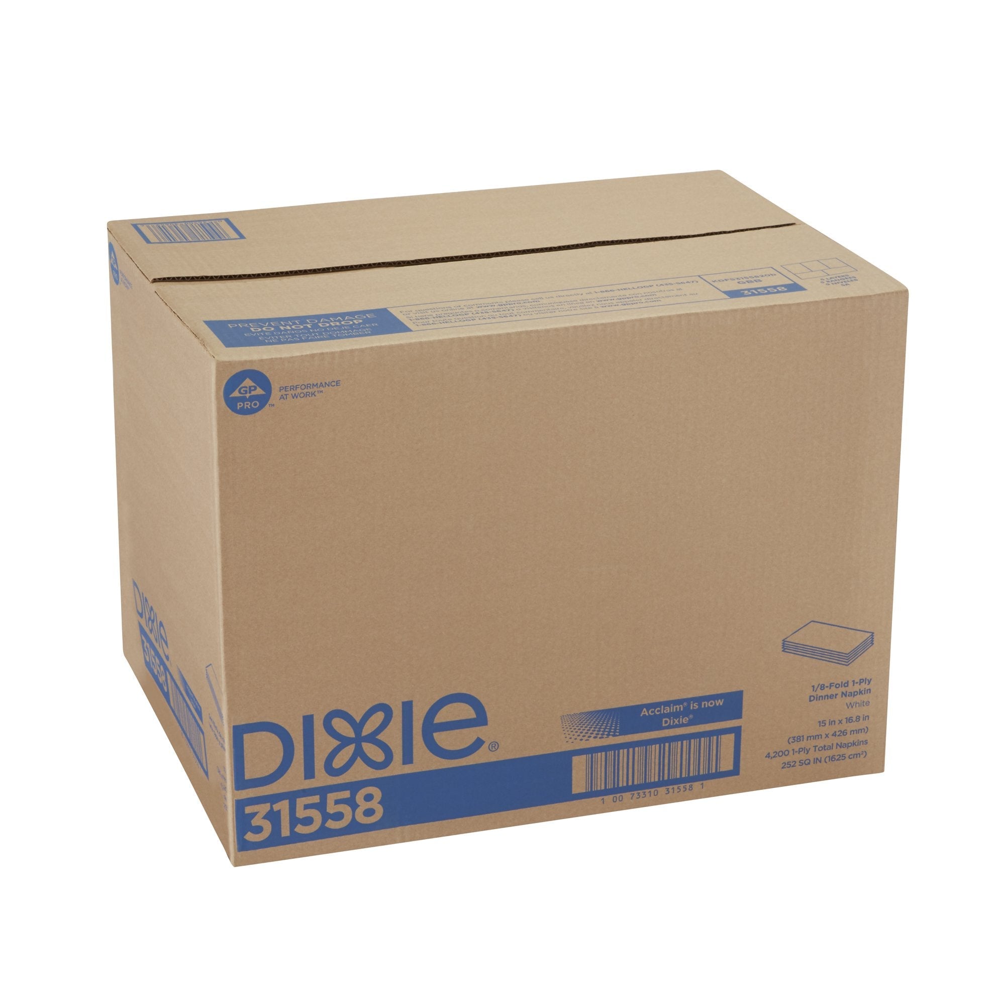 Dixie® Dinner Napkin, 350 per Sleeve, 12 Sleeves per Case (12 Units)