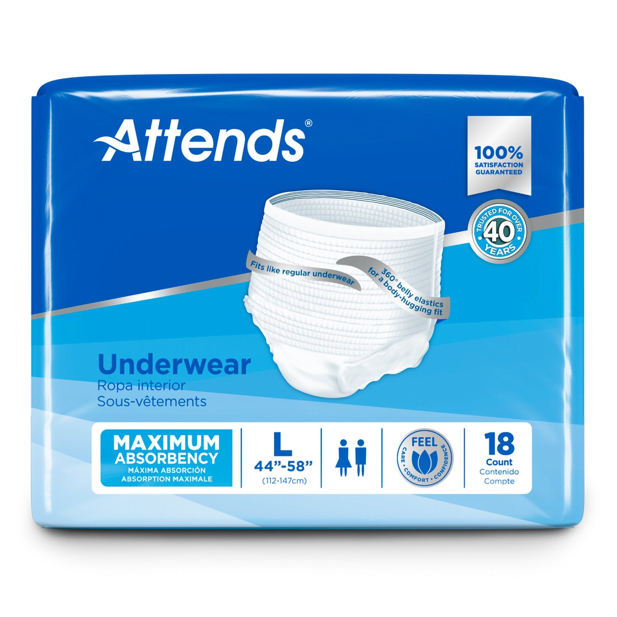 Attends® Extra Absorbency Underwear, Large (4 Units)