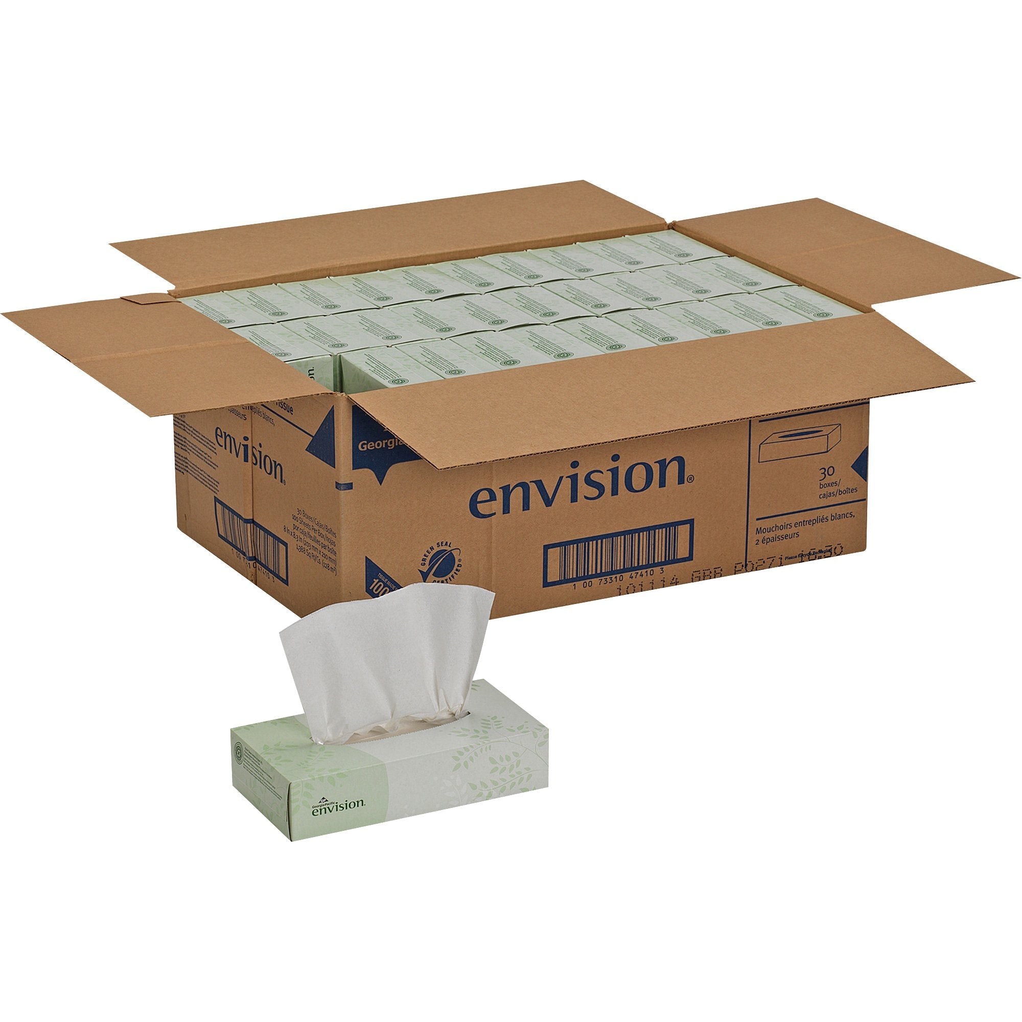 Envision Facial Tissue White 8 X 8-3/10 Inch (30 Units)