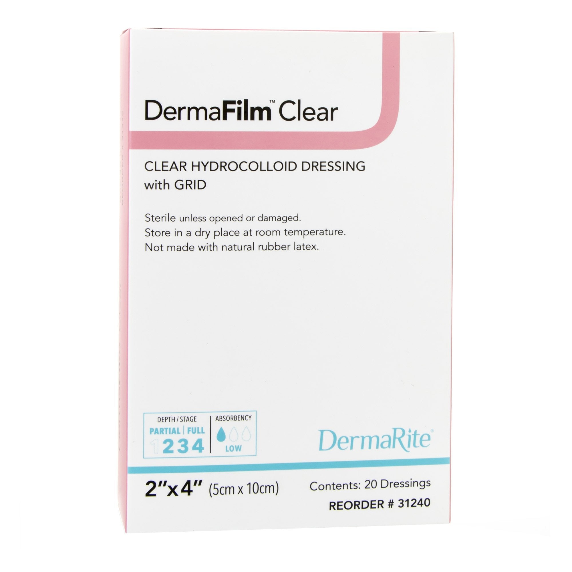 DermaFilm® Hydrocolloid Dressing, 2 x 4 Inch (20 Units)