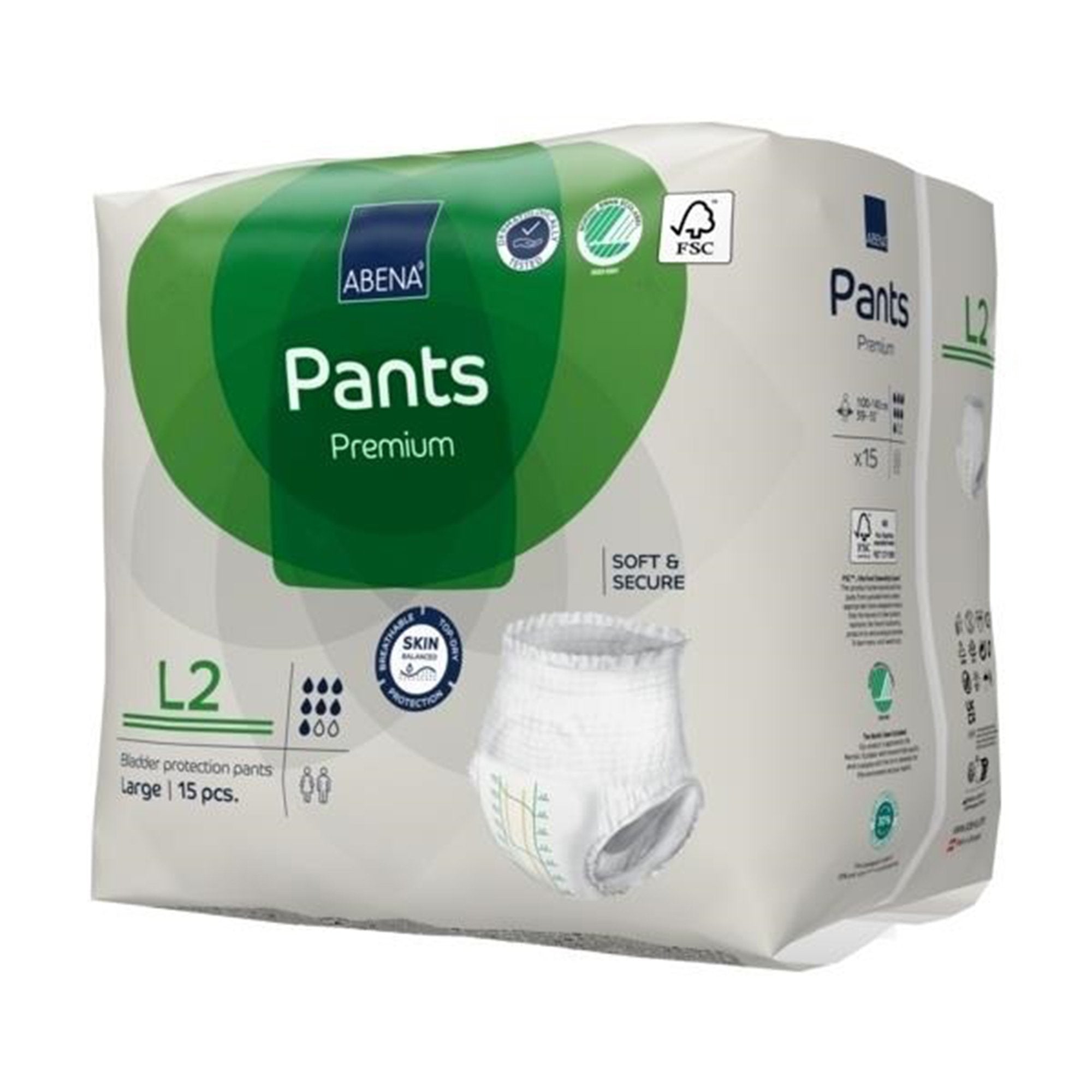 Abena® Premium Pants L2 Incontinence Brief, Large (15 Units)