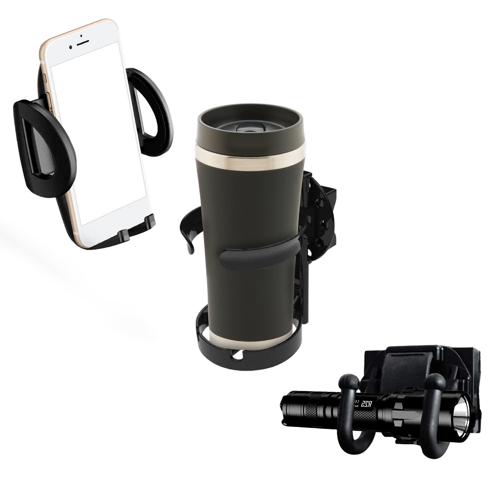 Mobility Aid Combo Pack, Cup Holder, Phone Grip, Bag Hooks (16 Units)