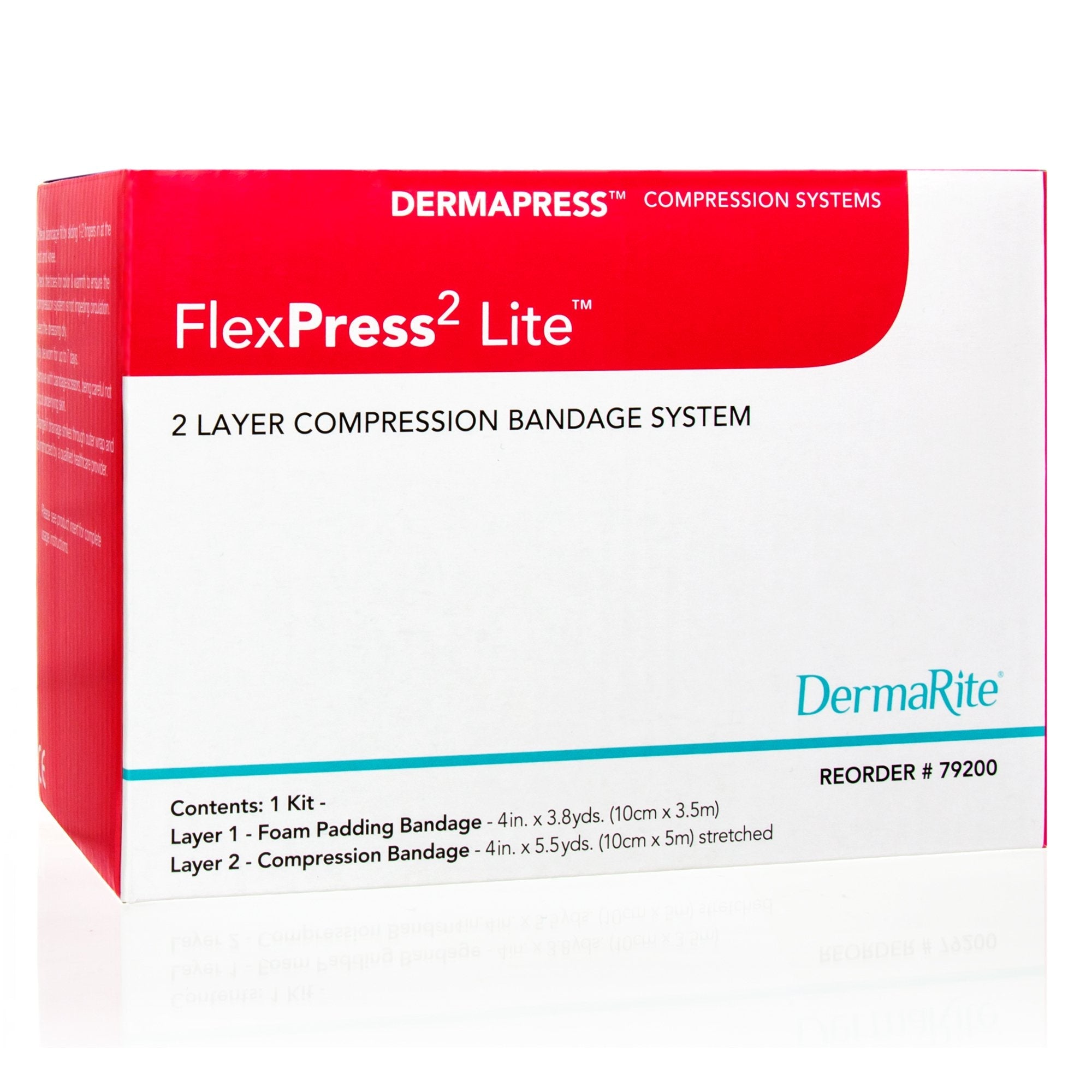 FlexPress2 Lite™ Self-adherent Closure 2 Layer Compression Bandage System, 4 Inch x 3-4/5 Yard / 4 Inch x 5-1/2 Yard (1 Unit)