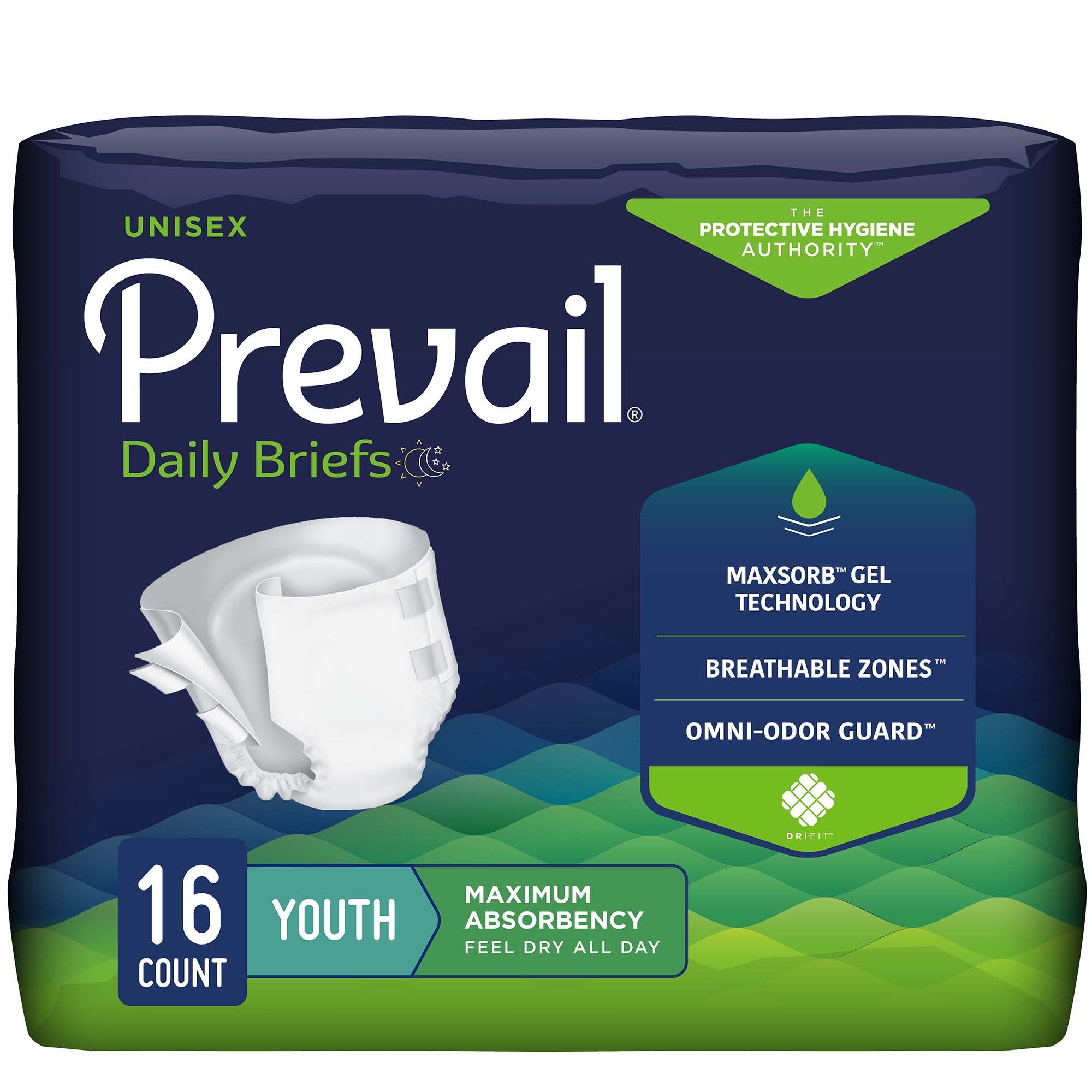 Prevail® Maximum Incontinence Brief, Extra Small (Youth) (6 Units)