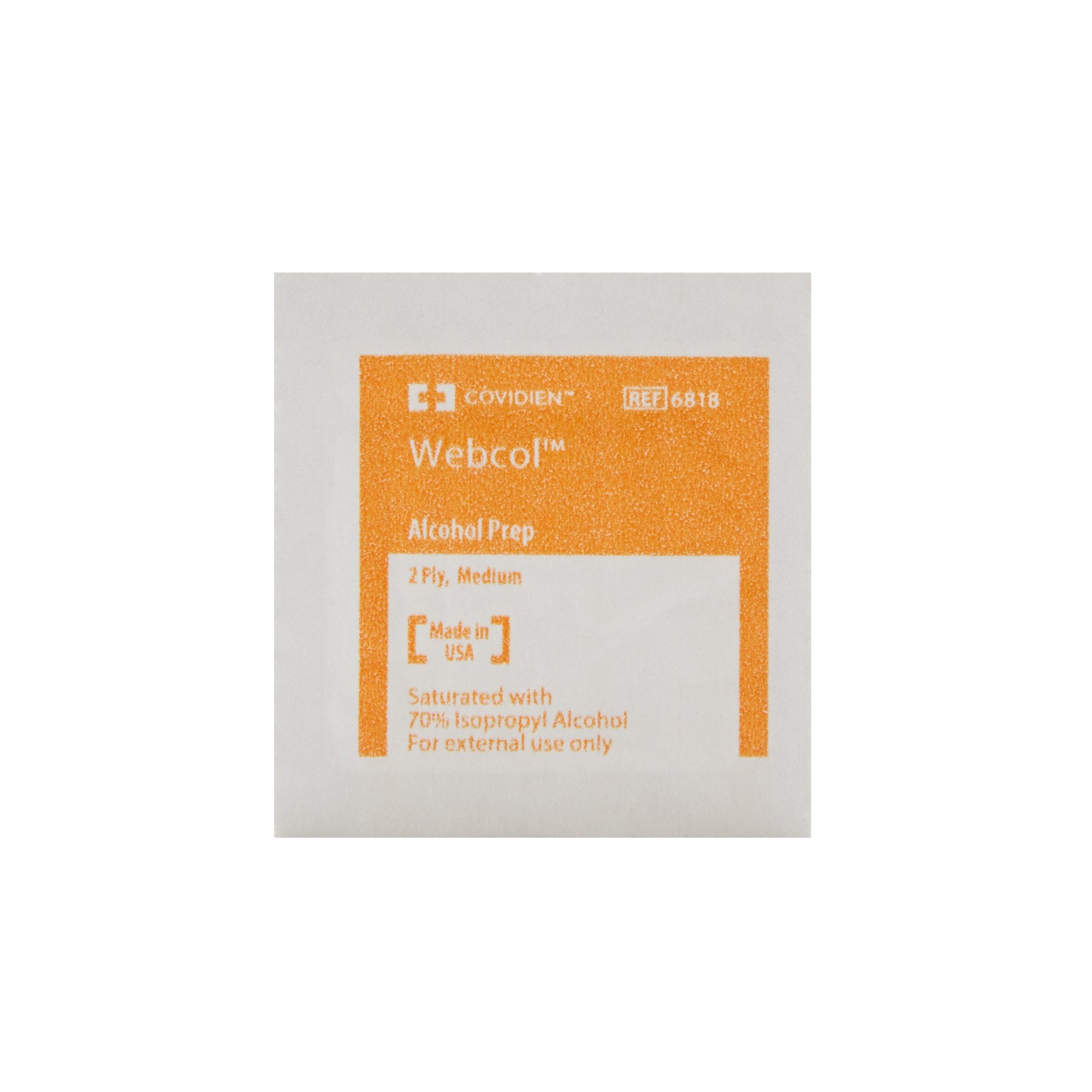 Webcol™ Alcohol Prep Pads - 70% Isopropyl, Sterile, Medium Size (200 Units)