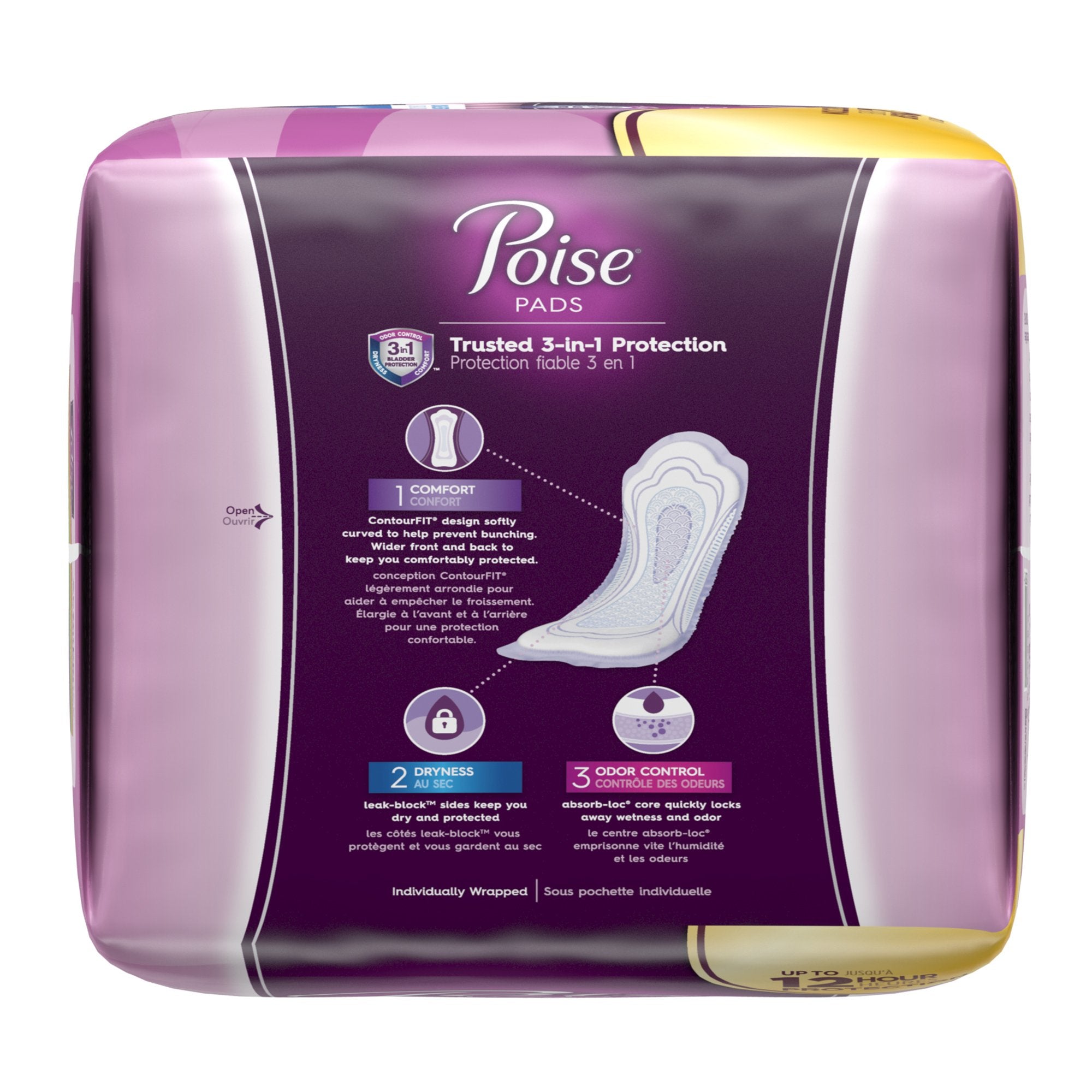 Poise Bladder Control Pads, Adult Women, Moderate Absorbency, Disposable, 12.20" Length (108 Units)