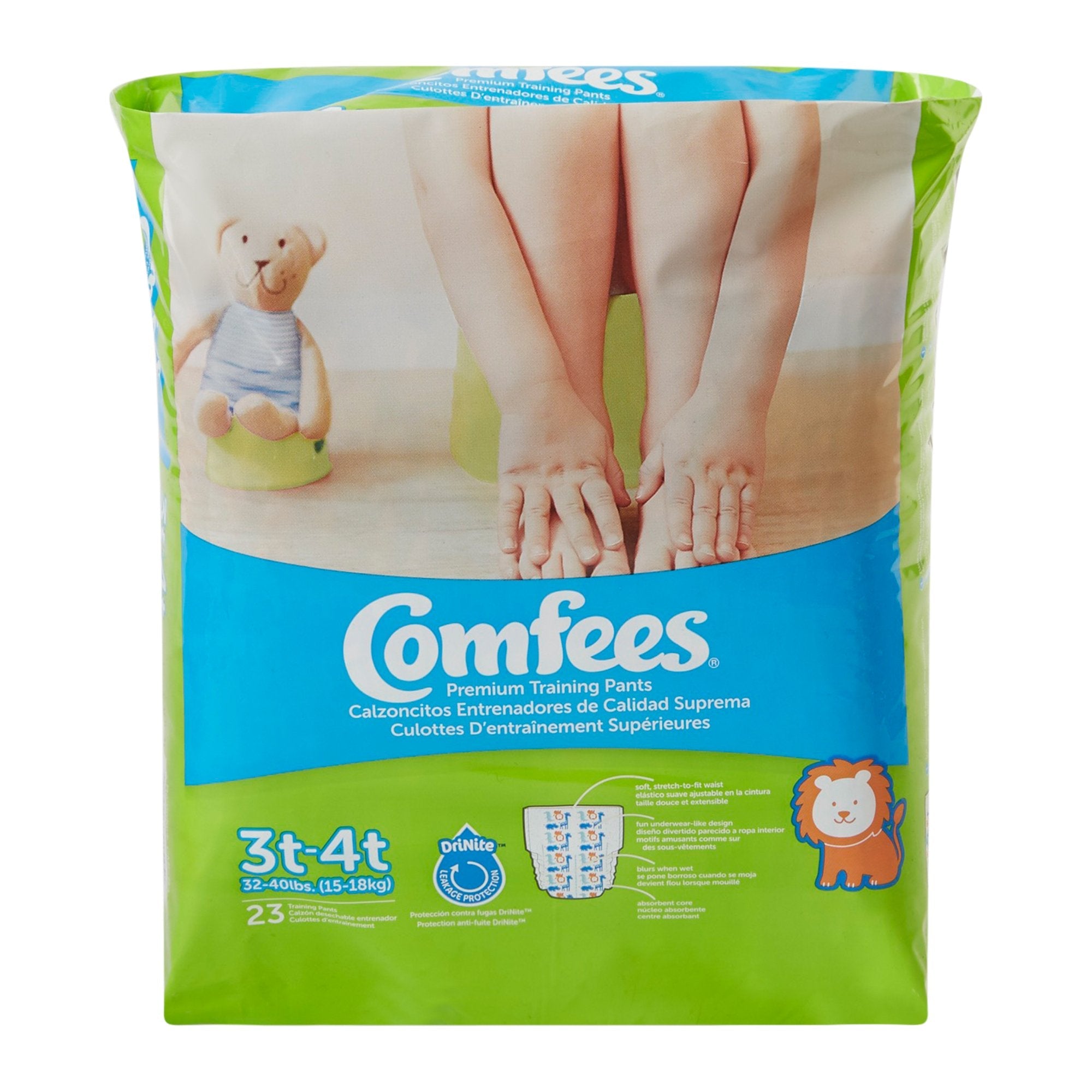 Comfees Training Pants, 12-Hour Protection, Male Toddler, 3T-4T, 32 to 40 Lbs (23 Units)