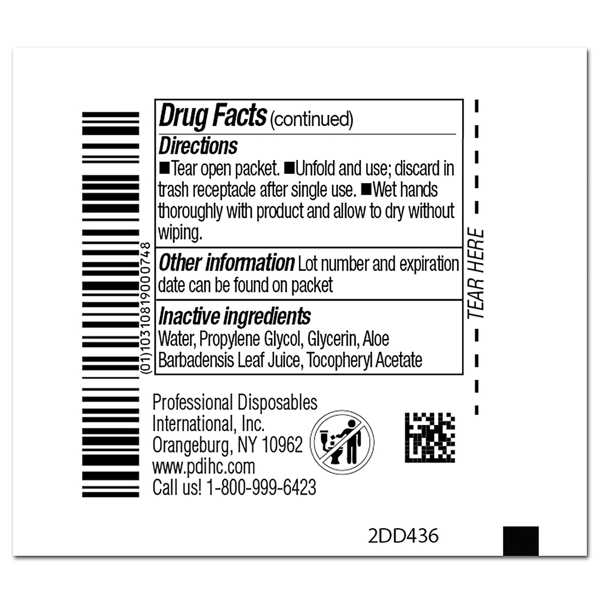 Sani-Hands Hand Sanitizing Wipes, Ethyl Alcohol, Unscented, 5 X 8 Inch (100 Units)