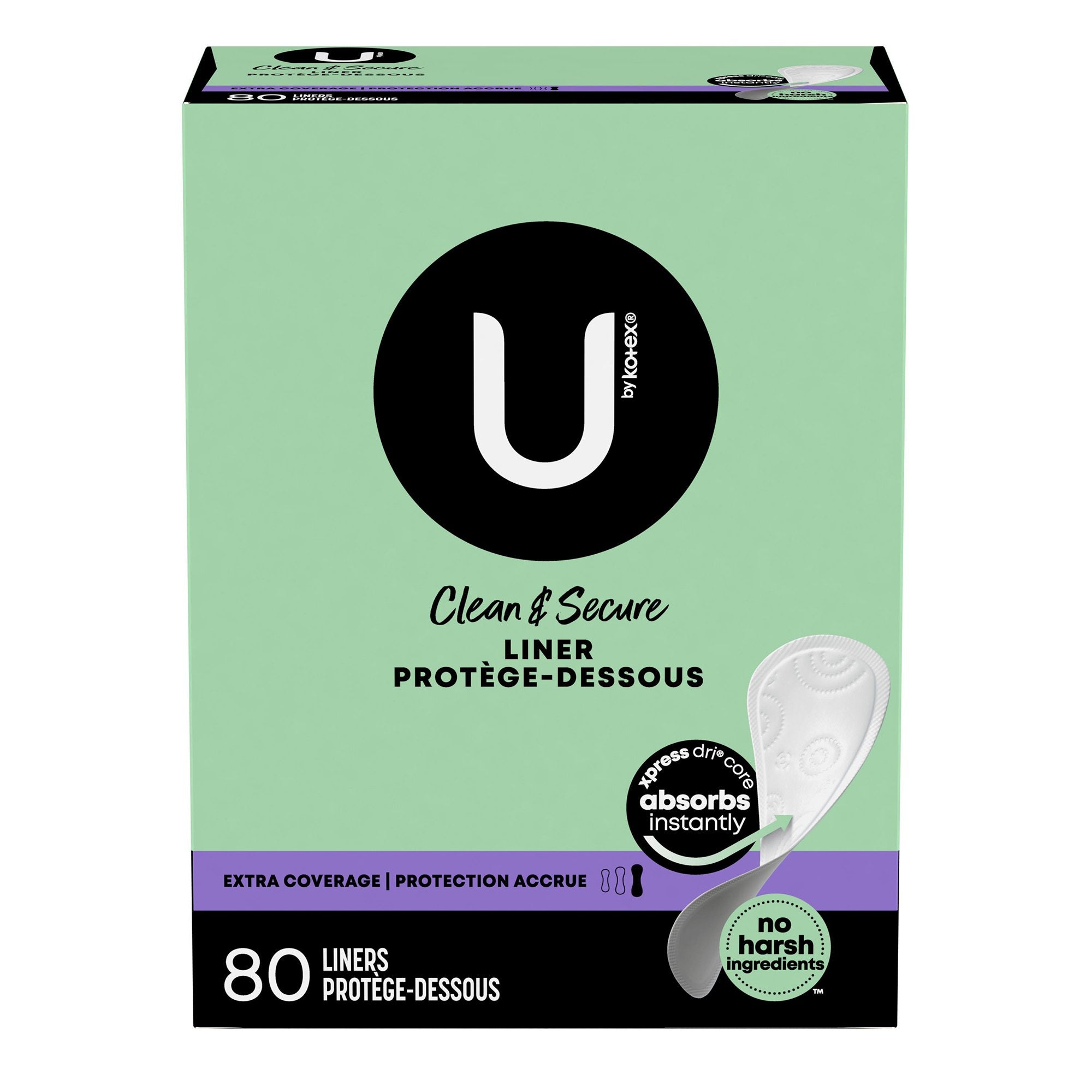 U by Kotex® Security® Lightdays® Liners, Extra-Coverage (320 Units)