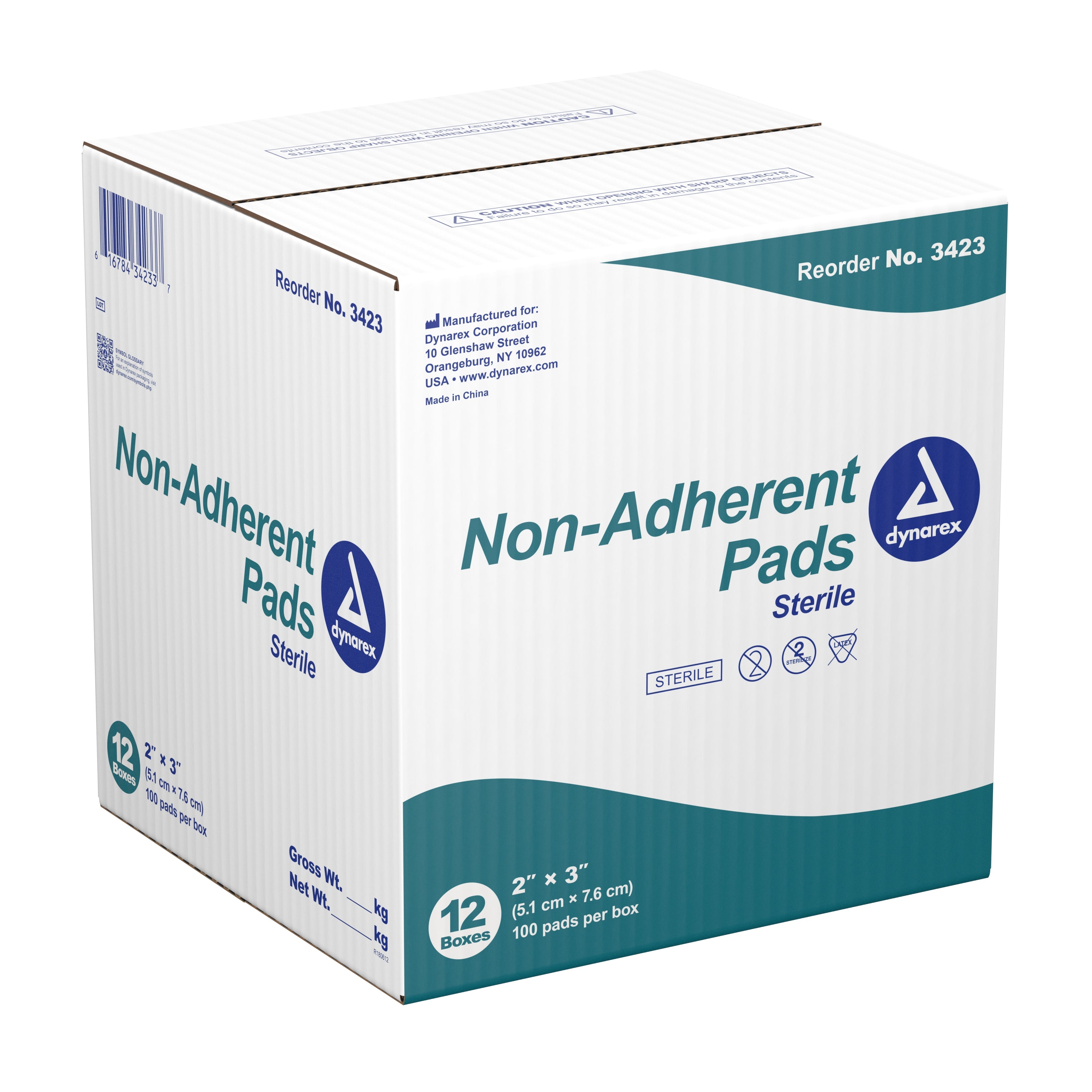 dynarex® Non-Adherent Dressing, 2 x 3 Inch (1200 Units)