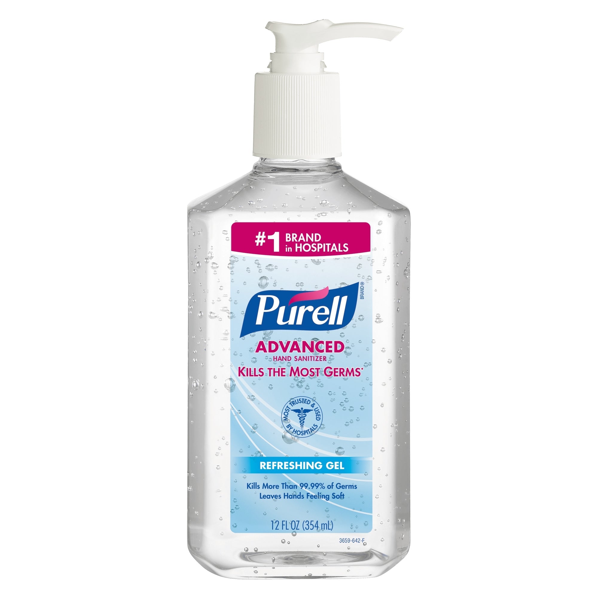 Purell Advanced Hand Sanitizer Gel, 12 Oz Pump Bottle, 70% Ethyl Alcohol - 12 Pack