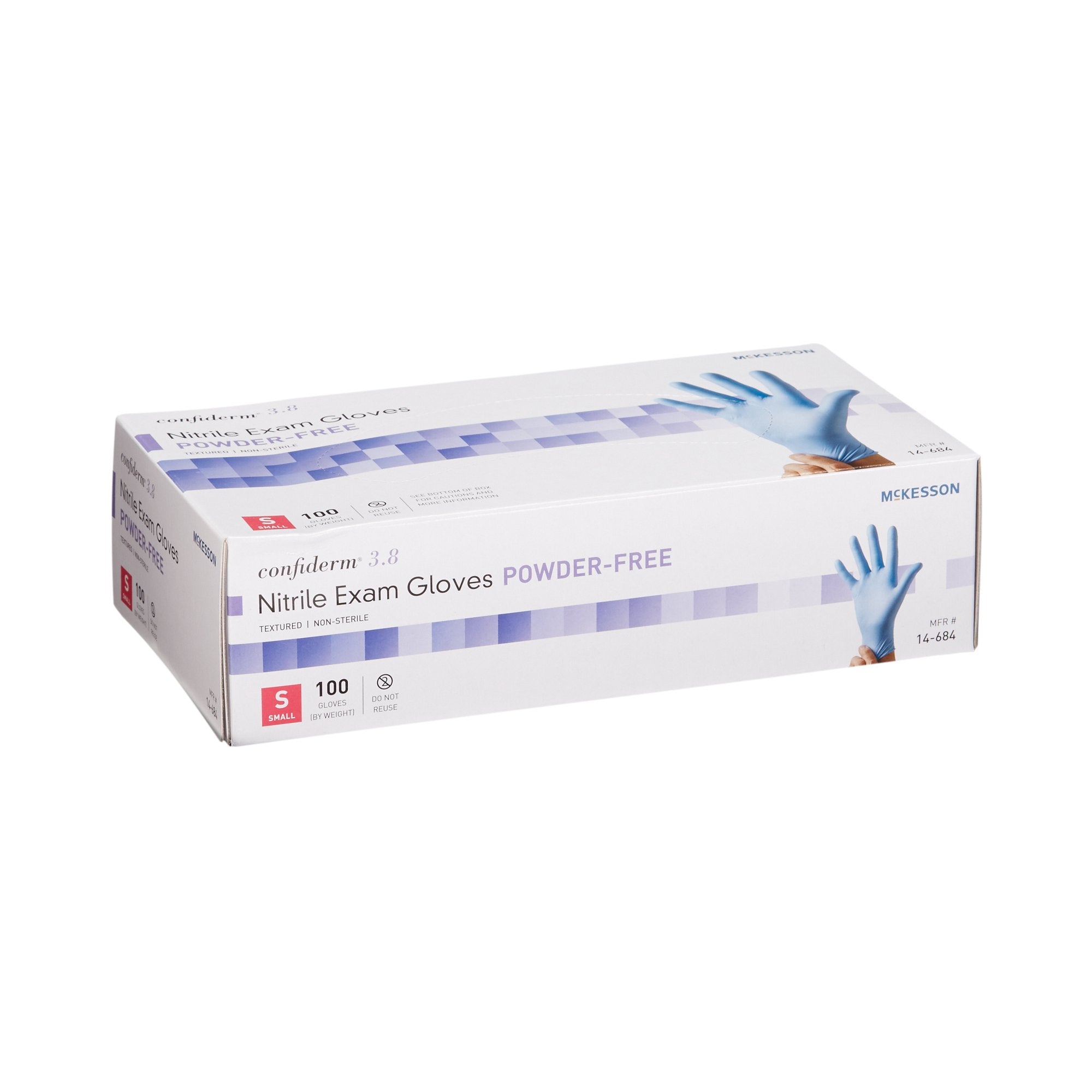 McKesson Confiderm® 3.8 Small Nitrile Exam Gloves, Blue - 100 Pack