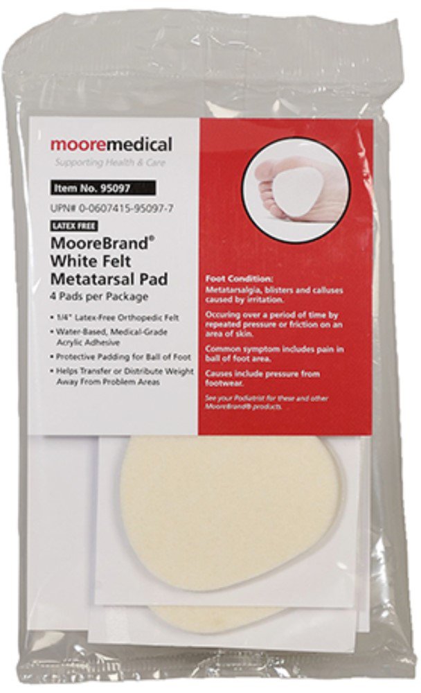 MooreBrand White Felt Metatarsal Pad (4 Units)