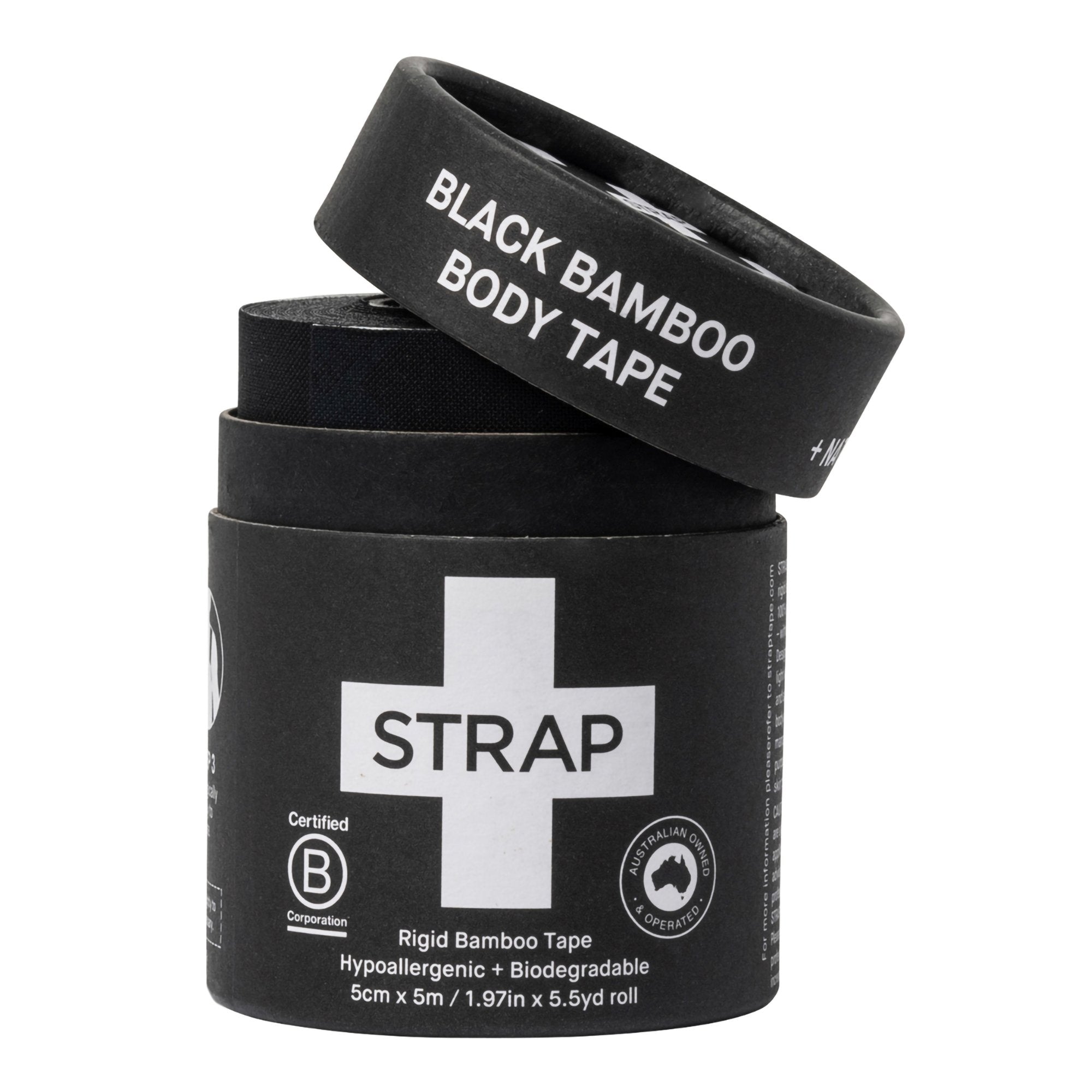 Strap™ Bamboo Fiber Athletic Tape, 1.97 Inch x 5-1/2 Yard, Black (1 Unit)