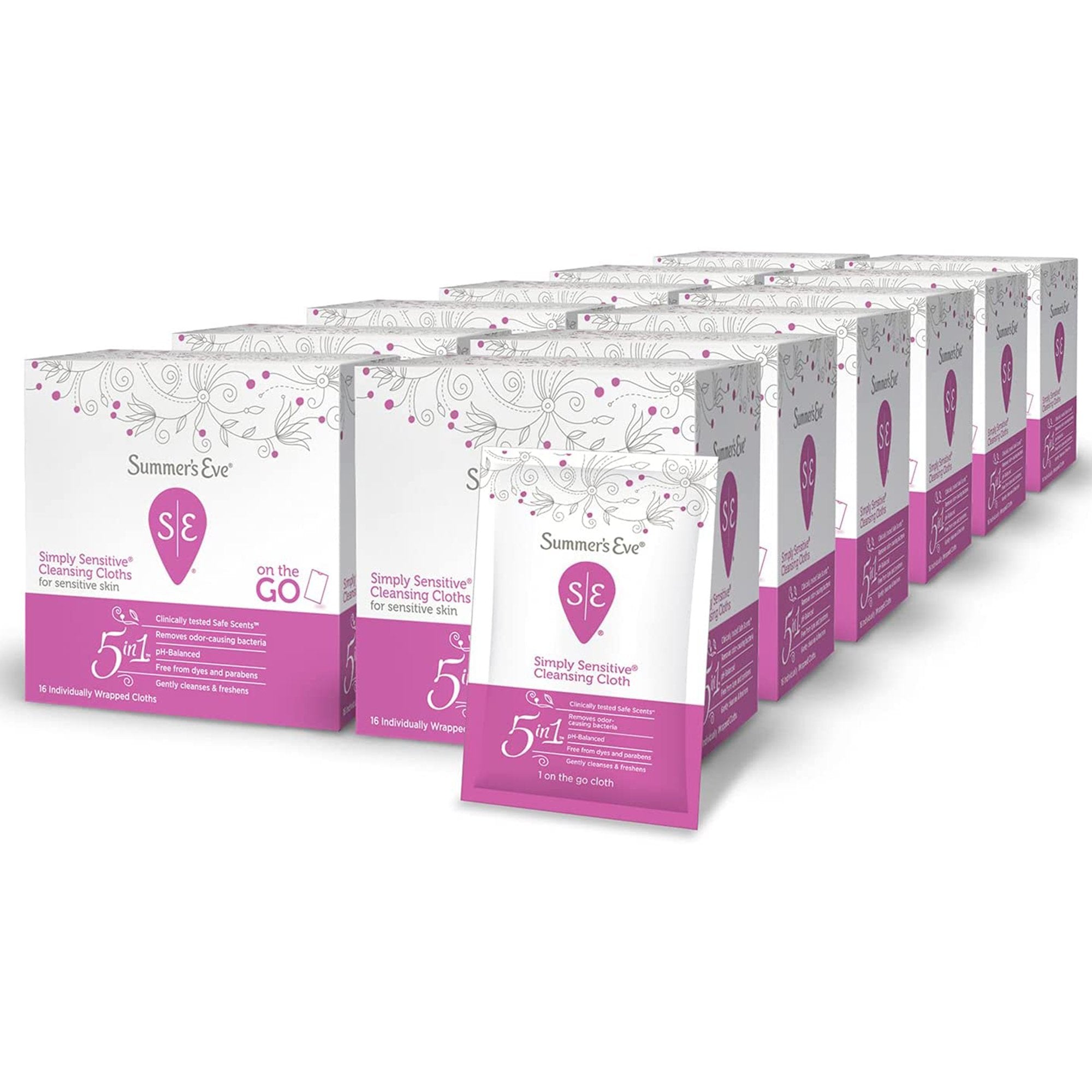 Feminine Hygiene Towelette Summer's Eve® Simply Sensitive Individual Packet Scented 16 Count (16 Units)