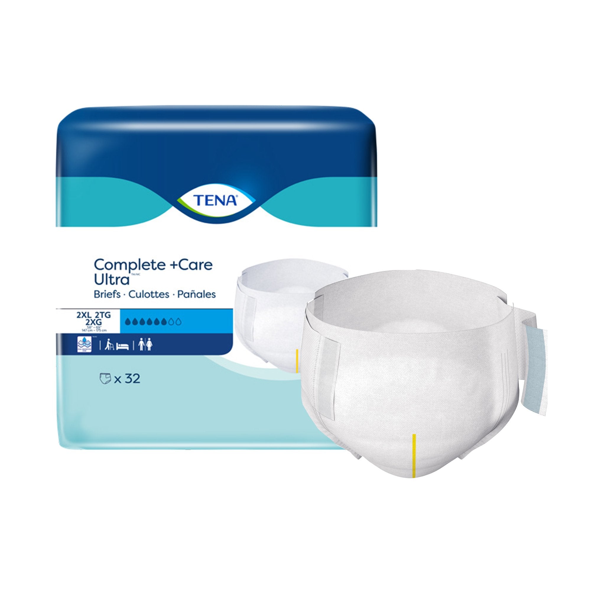 TENA Complete +Care Ultra™ Incontinence Brief, 2X-Large (32 Units)