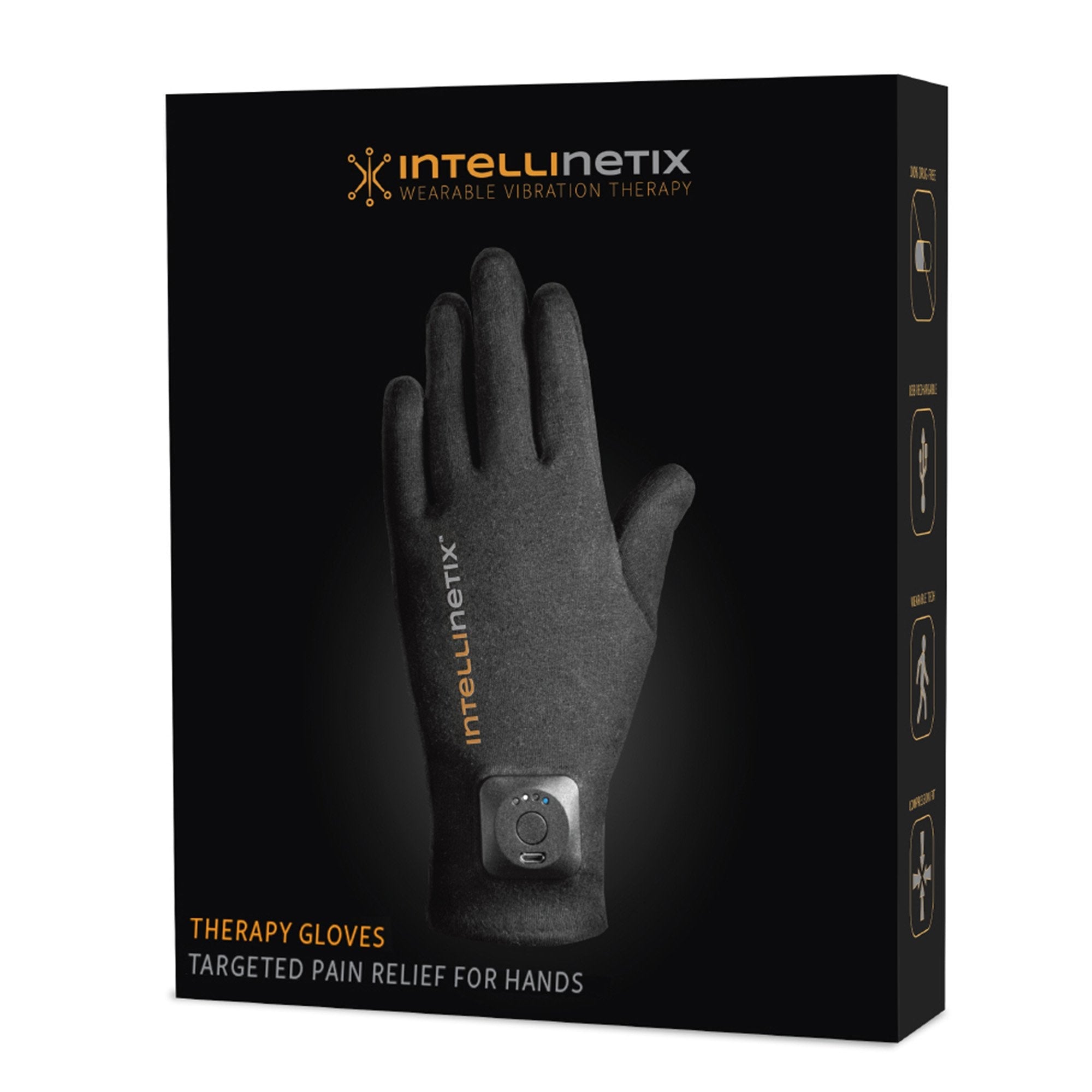 Intellinetix® Arthritis Vibrating Gloves, Medium, Black (1 Unit)