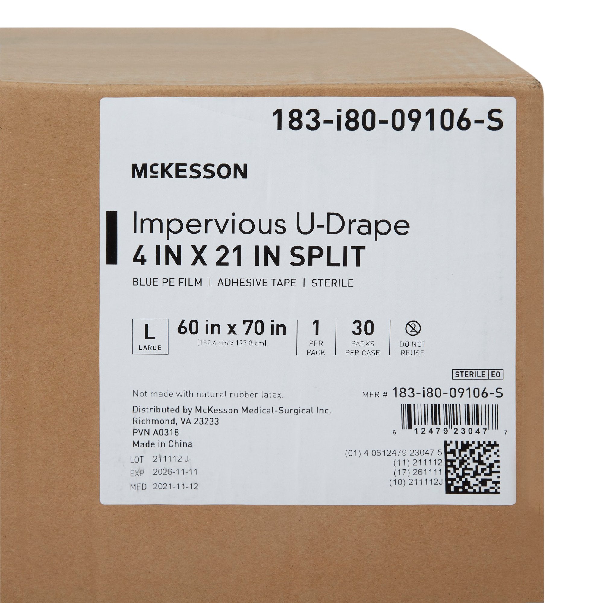 McKesson Sterile Impervious Orthopedic U-Drape, 60 x 70 Inch (1 Unit)