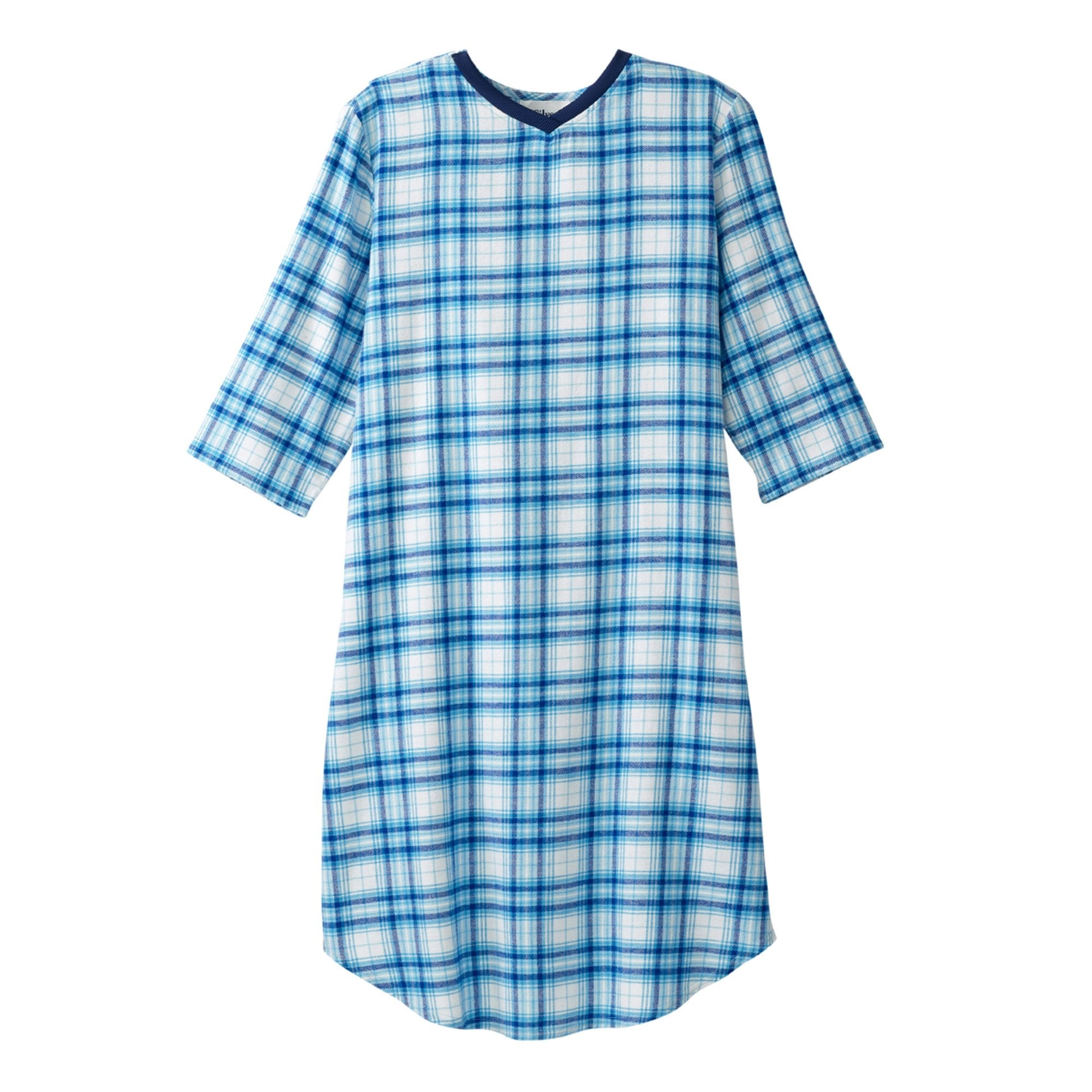 Silverts® Shoulder Snap Patient Exam Gown, Small, Turquoise Plaid (1 Unit)