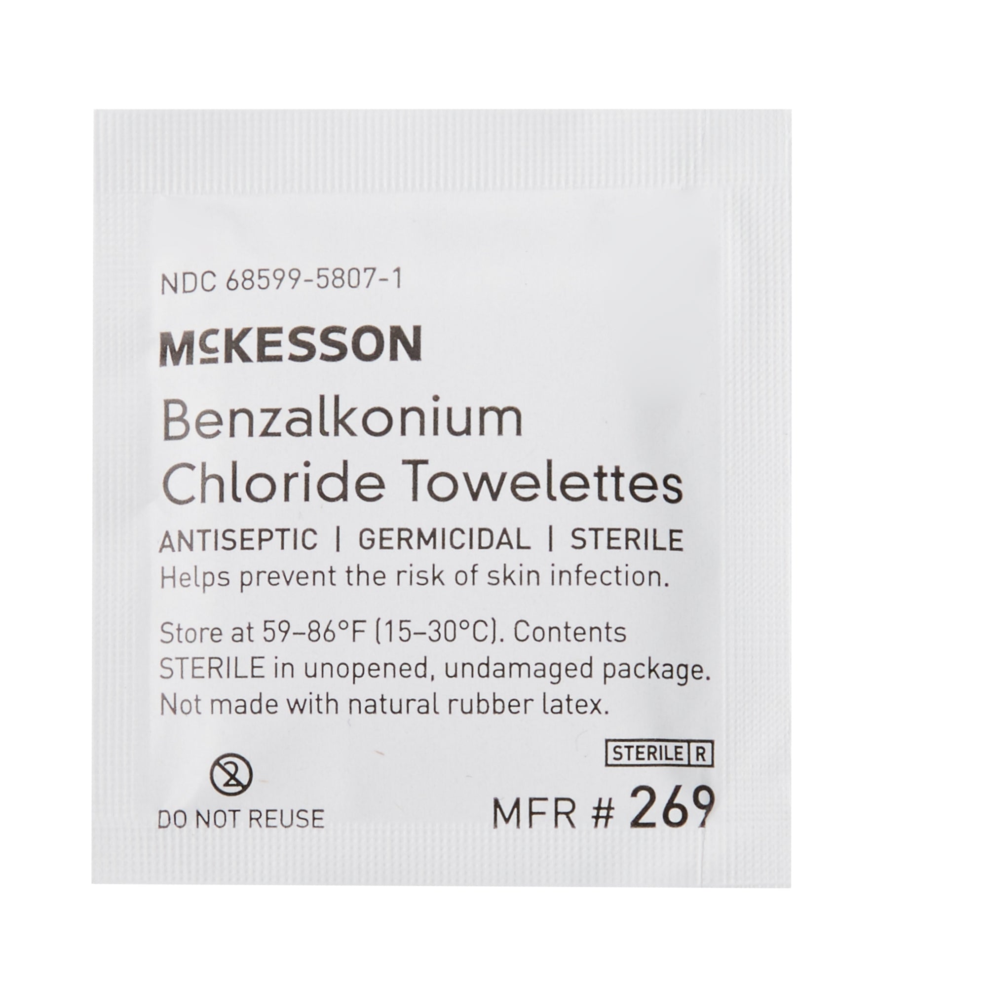 McKesson Sanitizing Skin Wipes - Antiseptic Towelettes, 100ct Pack