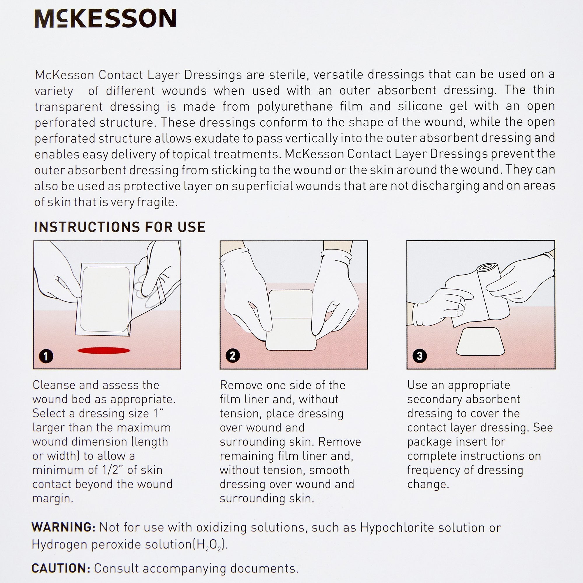 McKesson Silicone Wound Contact Layer Dressing, 4 x 7-2/5 Inch (10 Units)