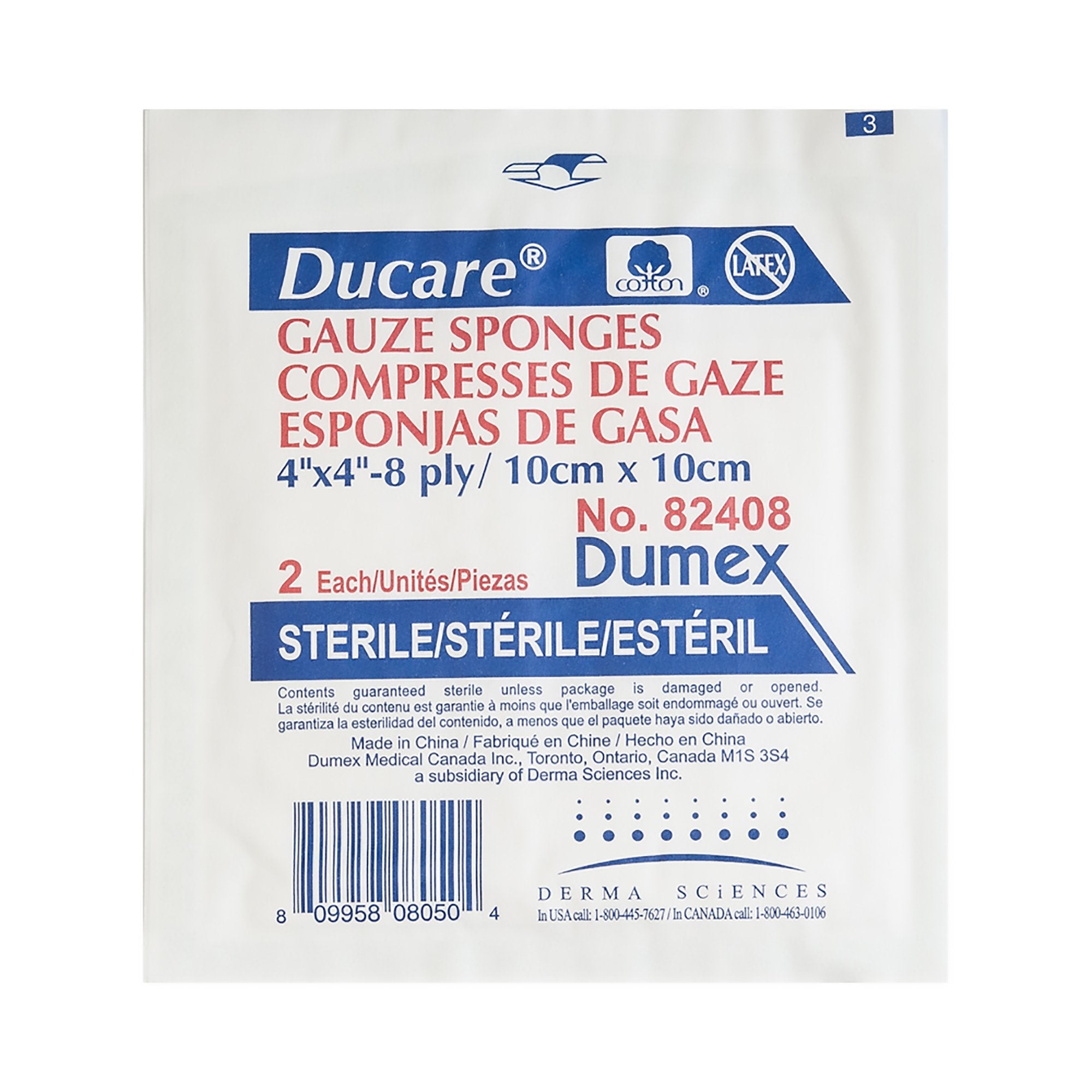 Ducare® Sterile Gauze Sponge, 4 x 4 Inch (600 Units)