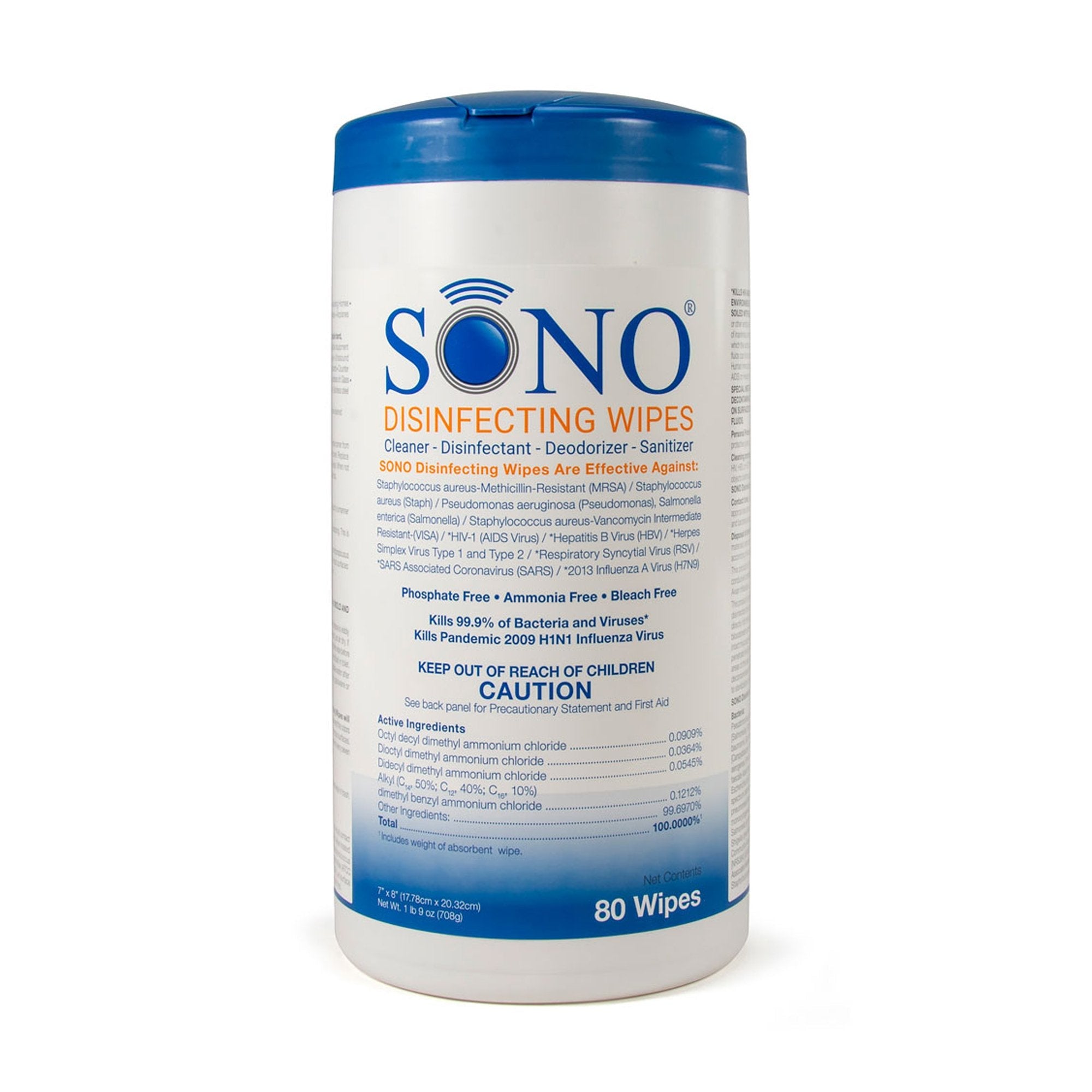 Sono® Premoistened Surface Disinfectant Cleaner Wipes, 80ct (1 Unit)