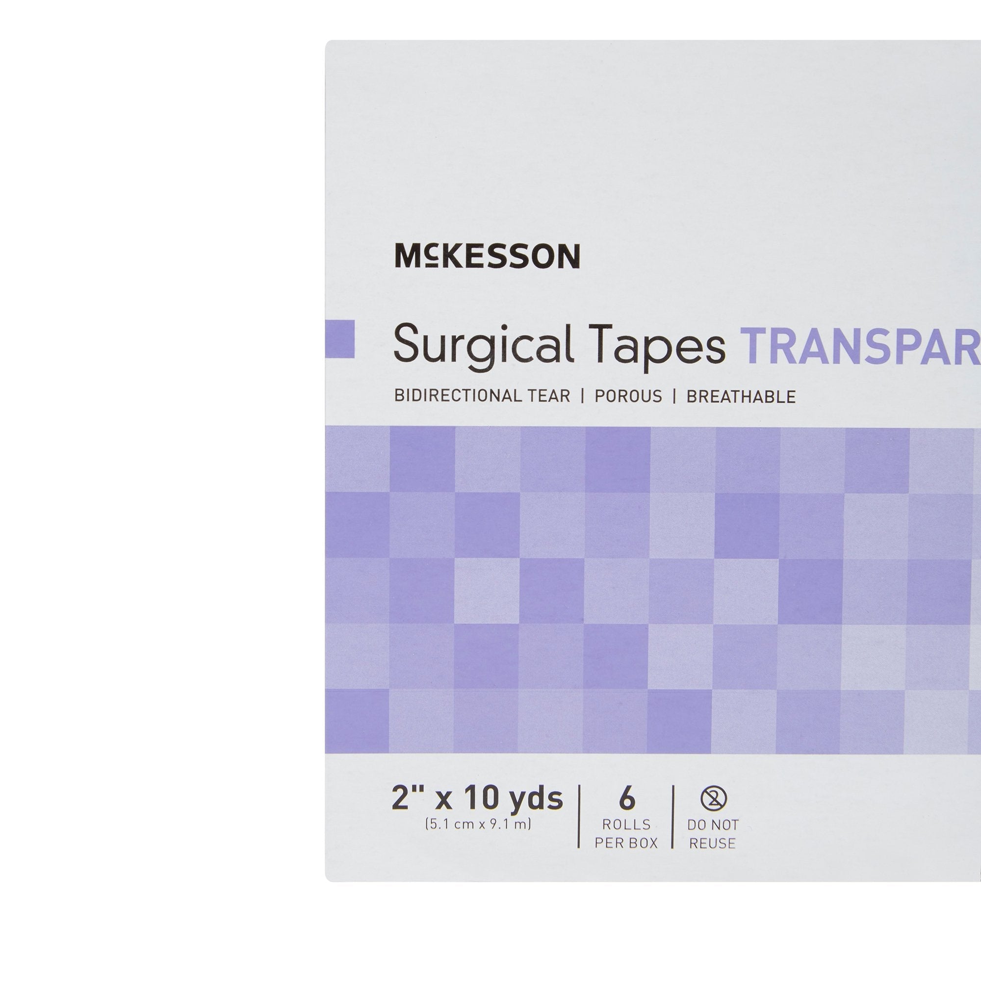 McKesson Plastic Medical Tape, 2 Inch x 10 Yard, Transparent (6 Units)