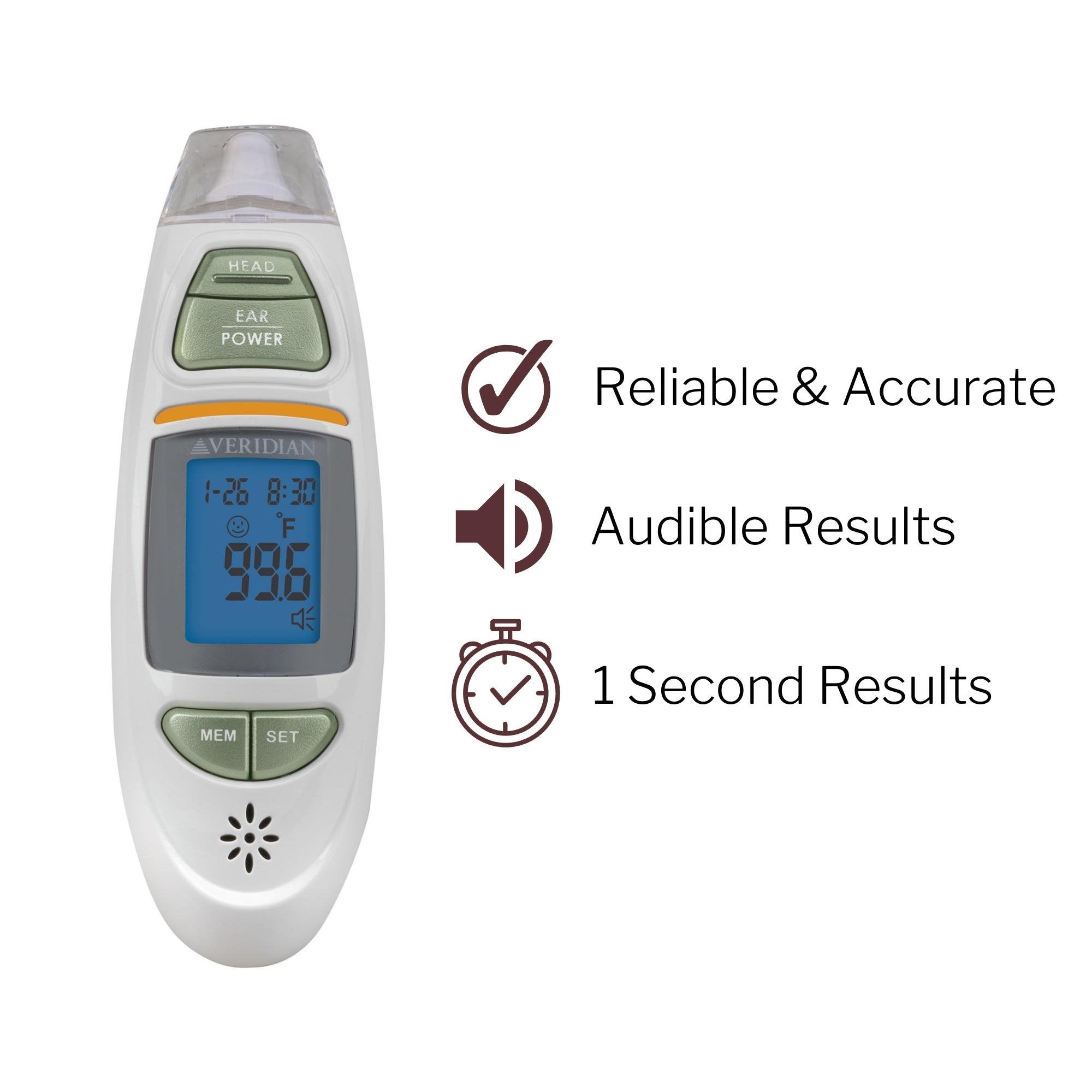 Veridian Infrared Thermometer, Tympanic Ear Digital Talking Thermometer (1 Unit)