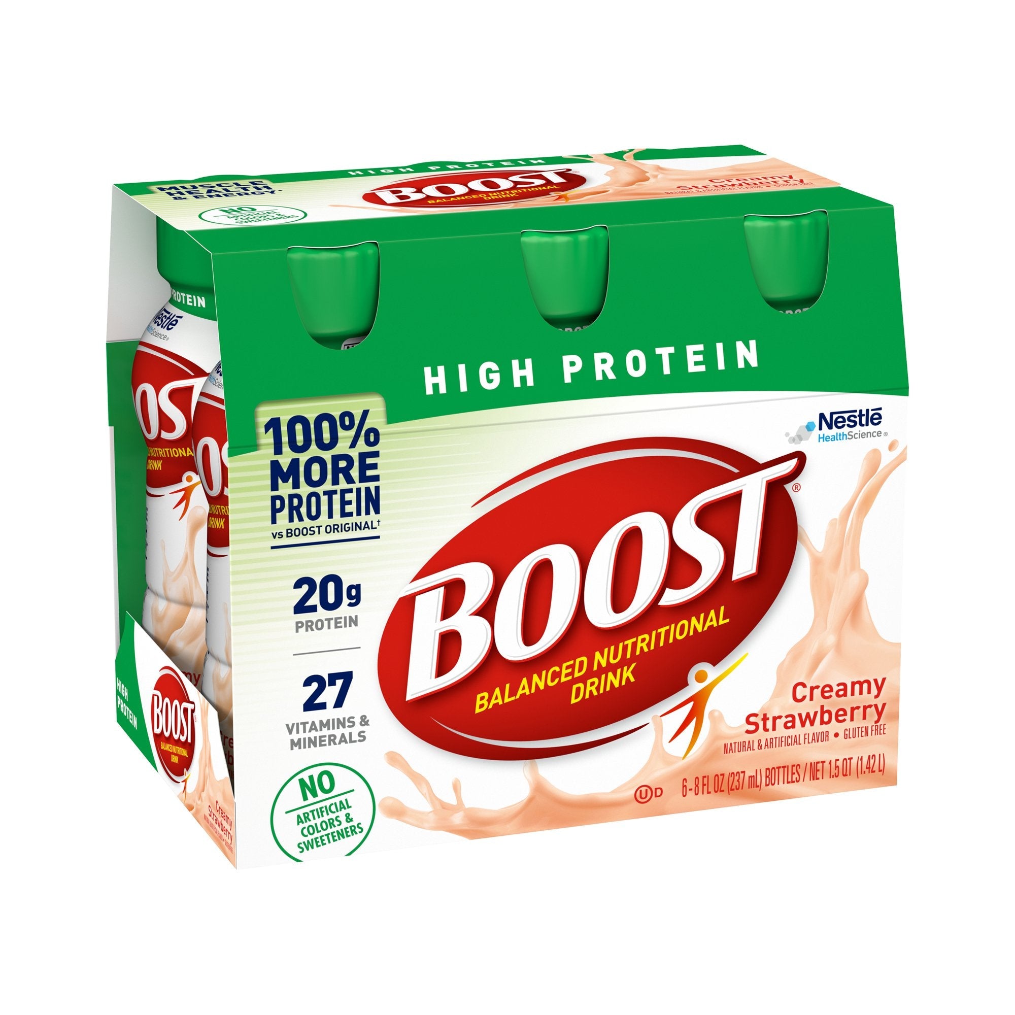 Boost® High Protein Strawberry Complete Nutritional Drink, 8-ounce bottle (6 Units)