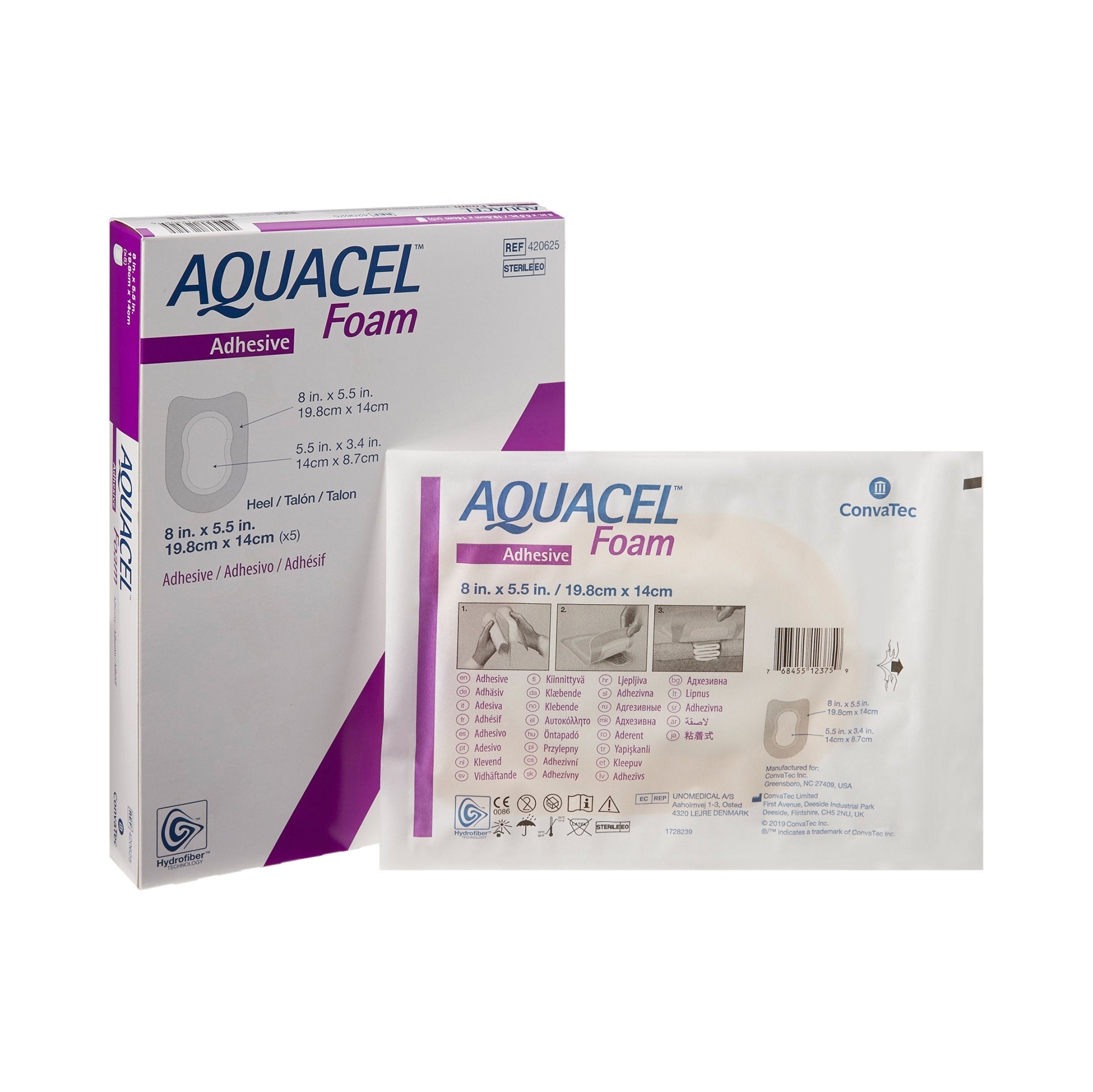 Aquacel® Silicone Adhesive with Border Silicone Foam Dressing, 5½ x 8 Inch (5 Units)