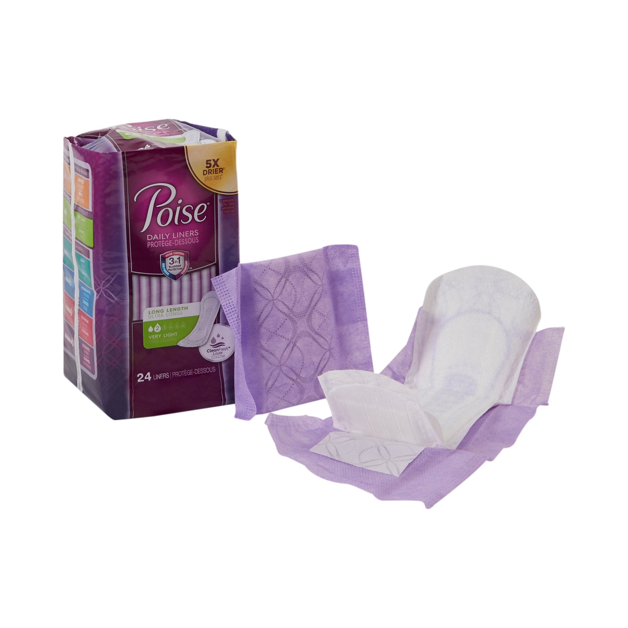 Poise Bladder Control Pads, Light Absorbency, One Size Fits Most, 8.5" Adult, Female, Disposable (24 Units)