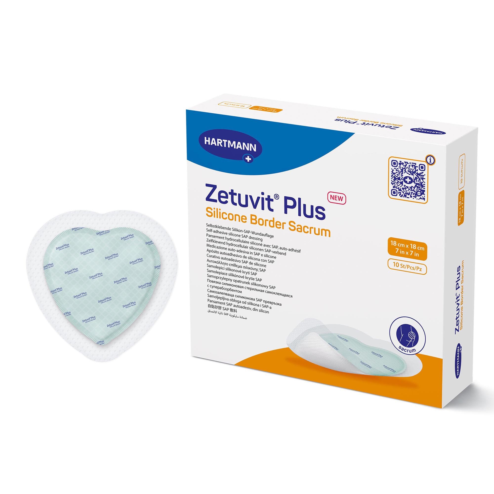 Super Absorbent Dressing Zetuvit® Plus Silicone Border Silicone Adhesive 7 X 7 Inch Sacral (1 Unit)