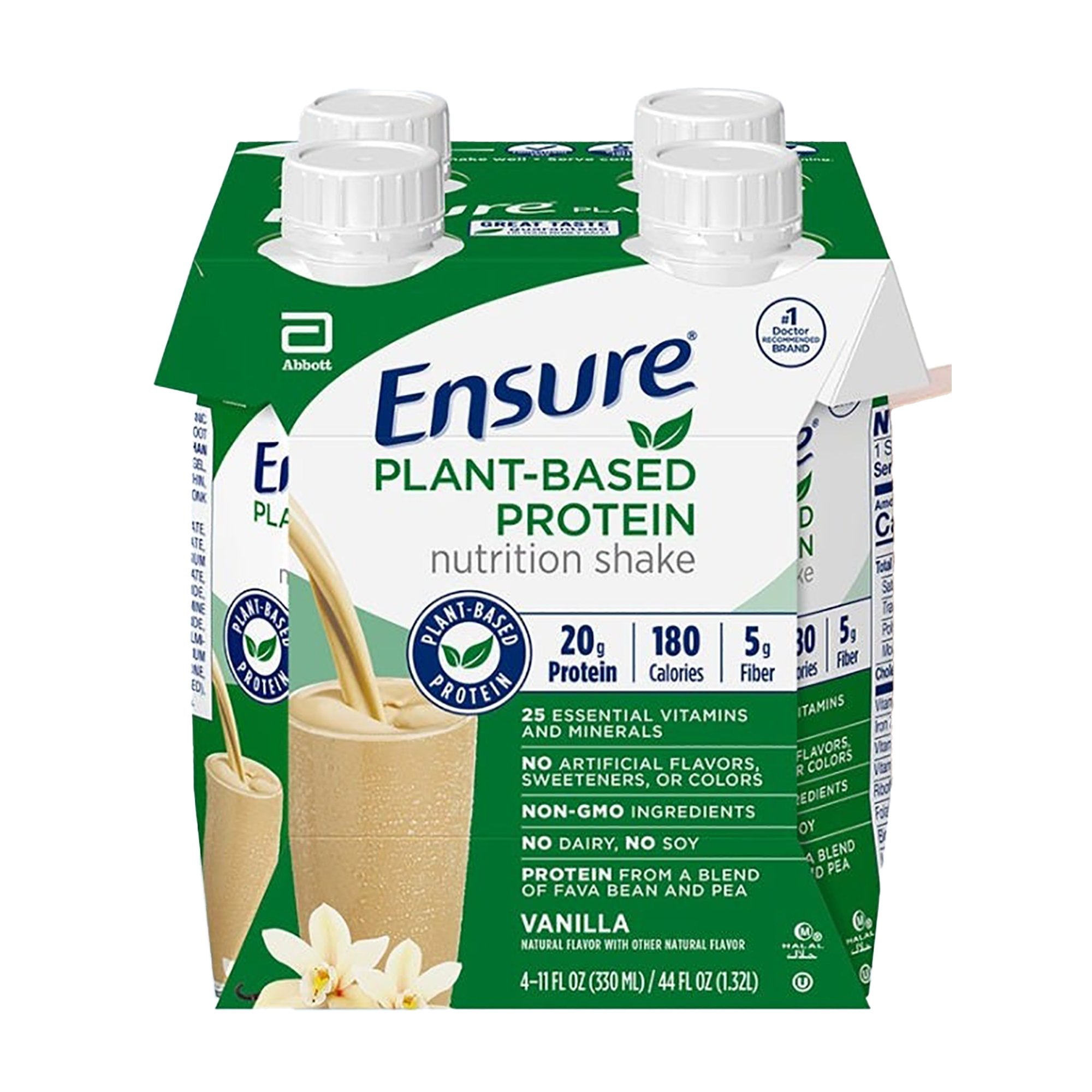 Ensure® Plant Based Protein Nutrition Shake, Vanilla, 11-ounce carton (4 Units)