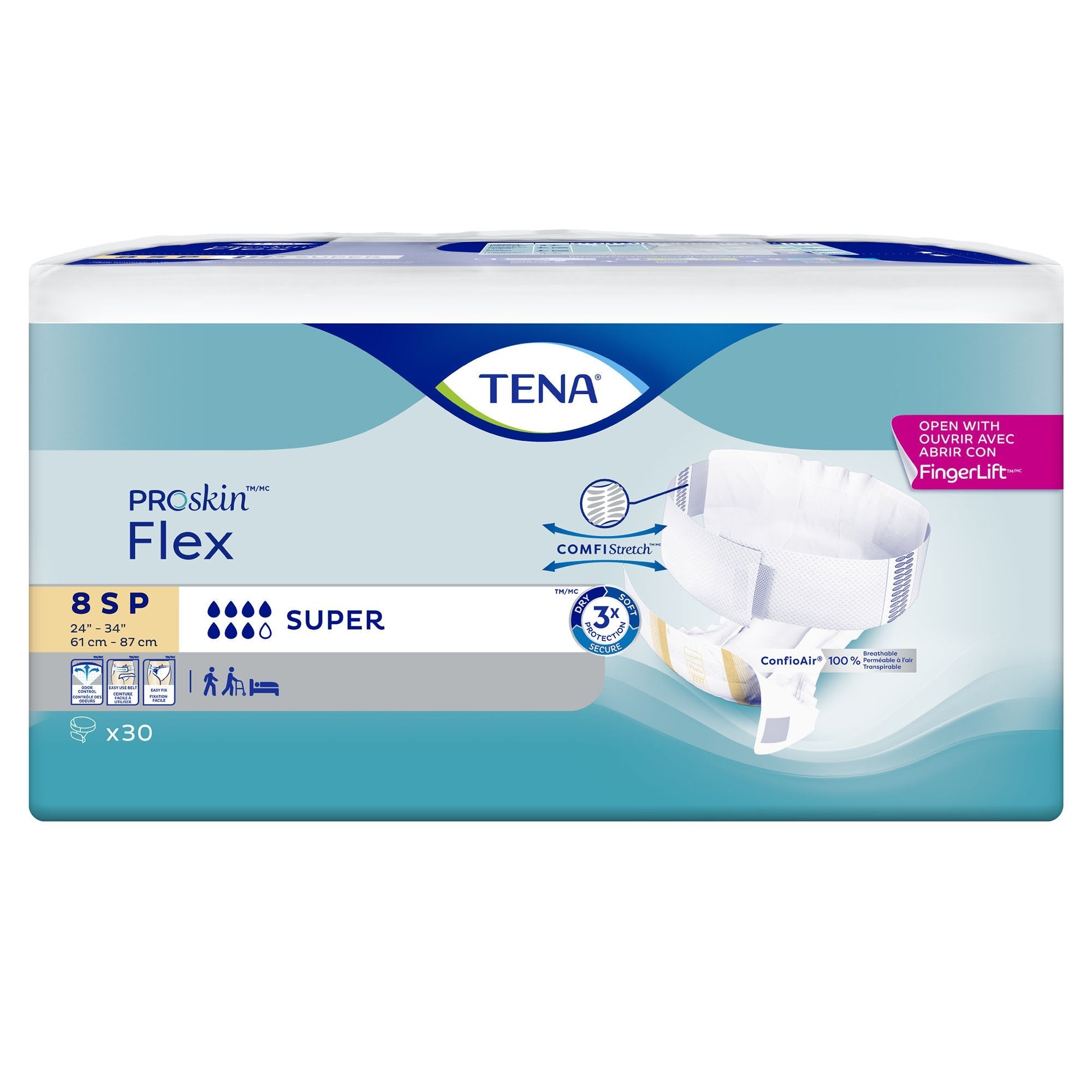 Tena® Flex™ Super Incontinence Belted Undergarment, Size 8 (1 Unit)