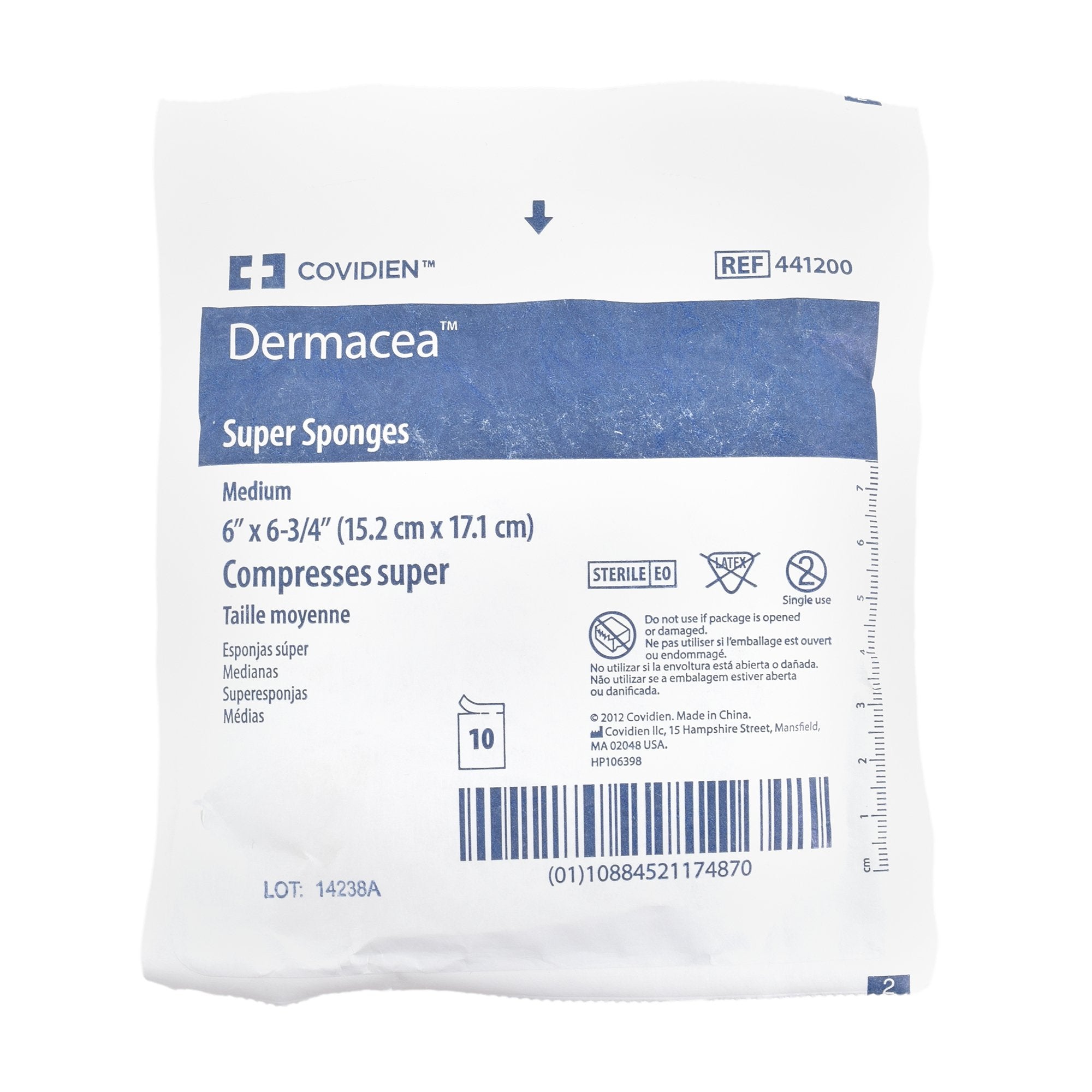 Dermacea™ Sterile USP Type VII Gauze Sponge, 6 x 6-3/4 Inch (1 Unit)