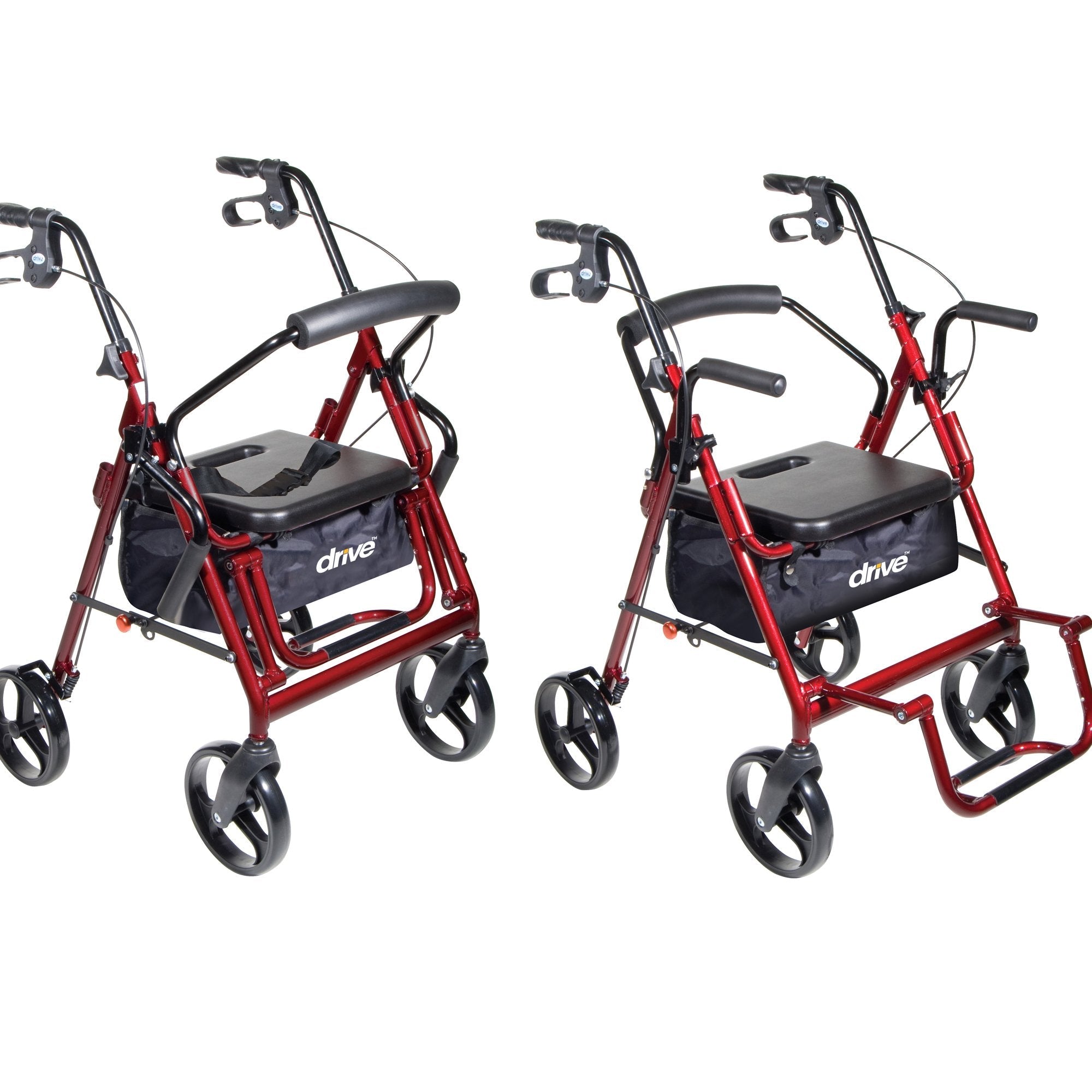 drive™ Duet Four-Wheel Rollator, Burgundy (1 Unit)