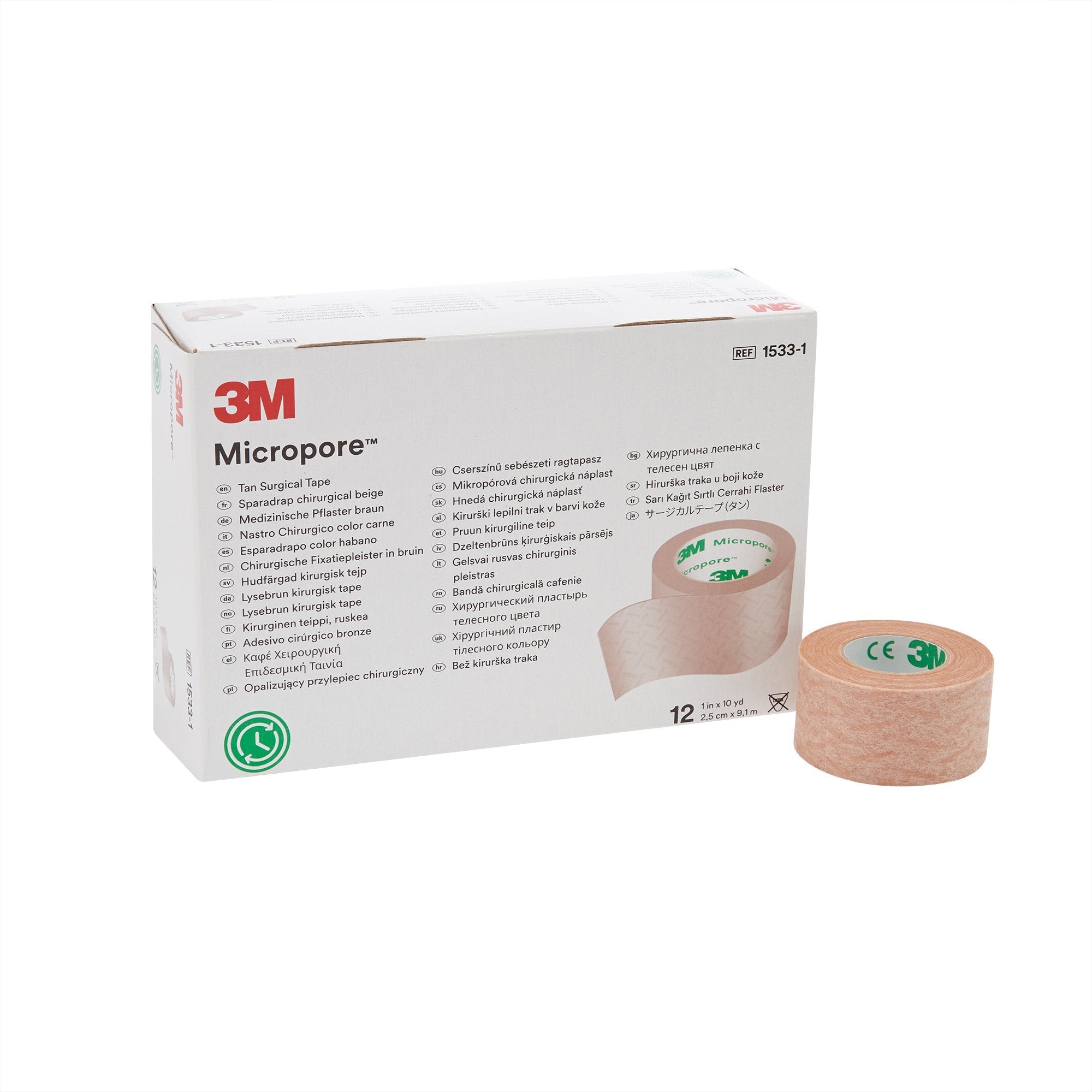 3M™ Micropore™ Paper Medical Tape, 1 Inch x 10 Yard, Tan (12 Units)