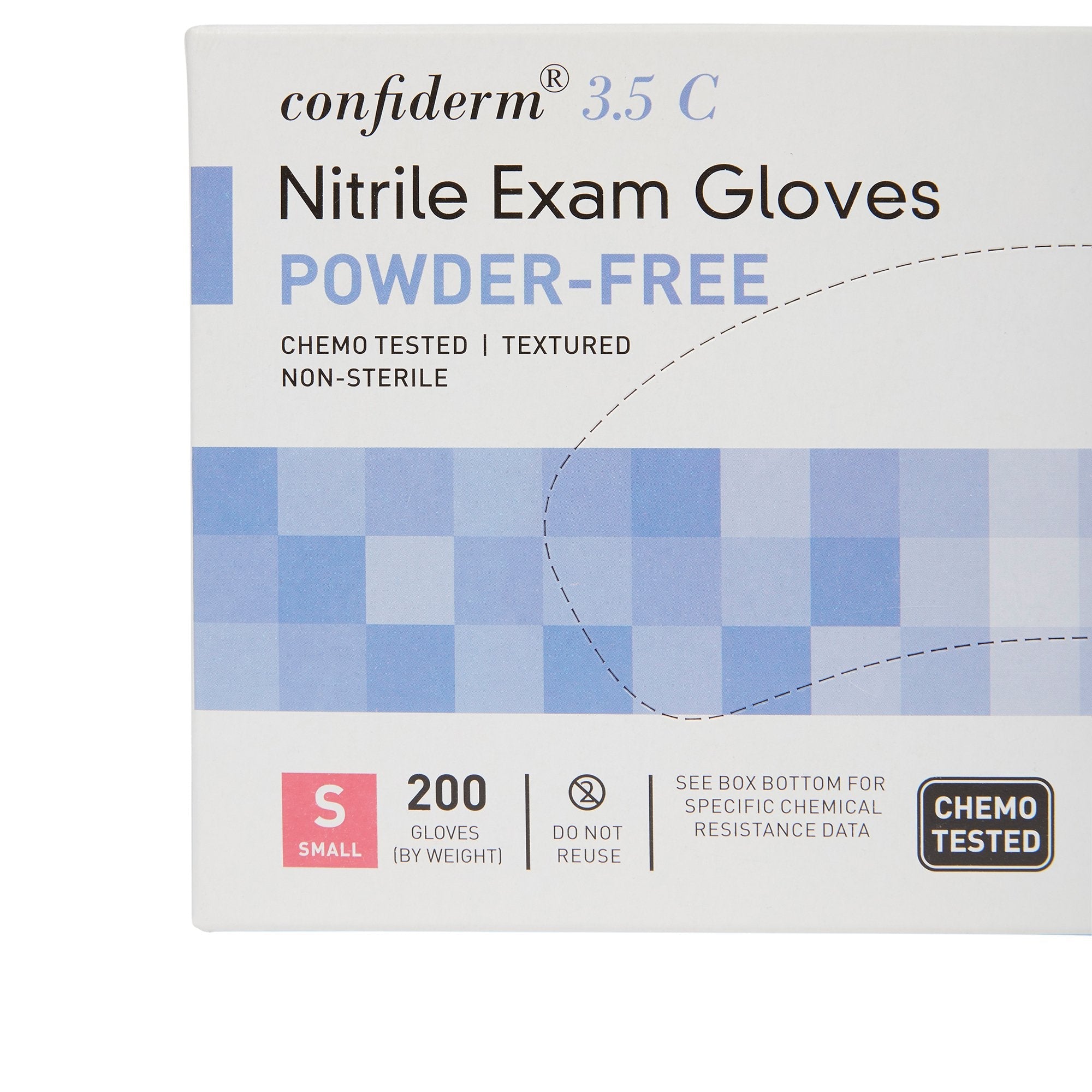 McKesson Confiderm 3.5C Nitrile Gloves, Small, Blue - 200 Pack
po
