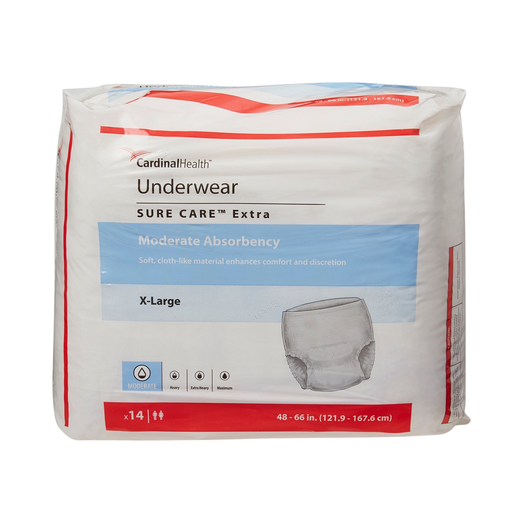 Simplicity Unisex Adult Disposable Underwear, Moderate Absorbency, X-Large, 48 to 66 Inch Waist (14 Units)