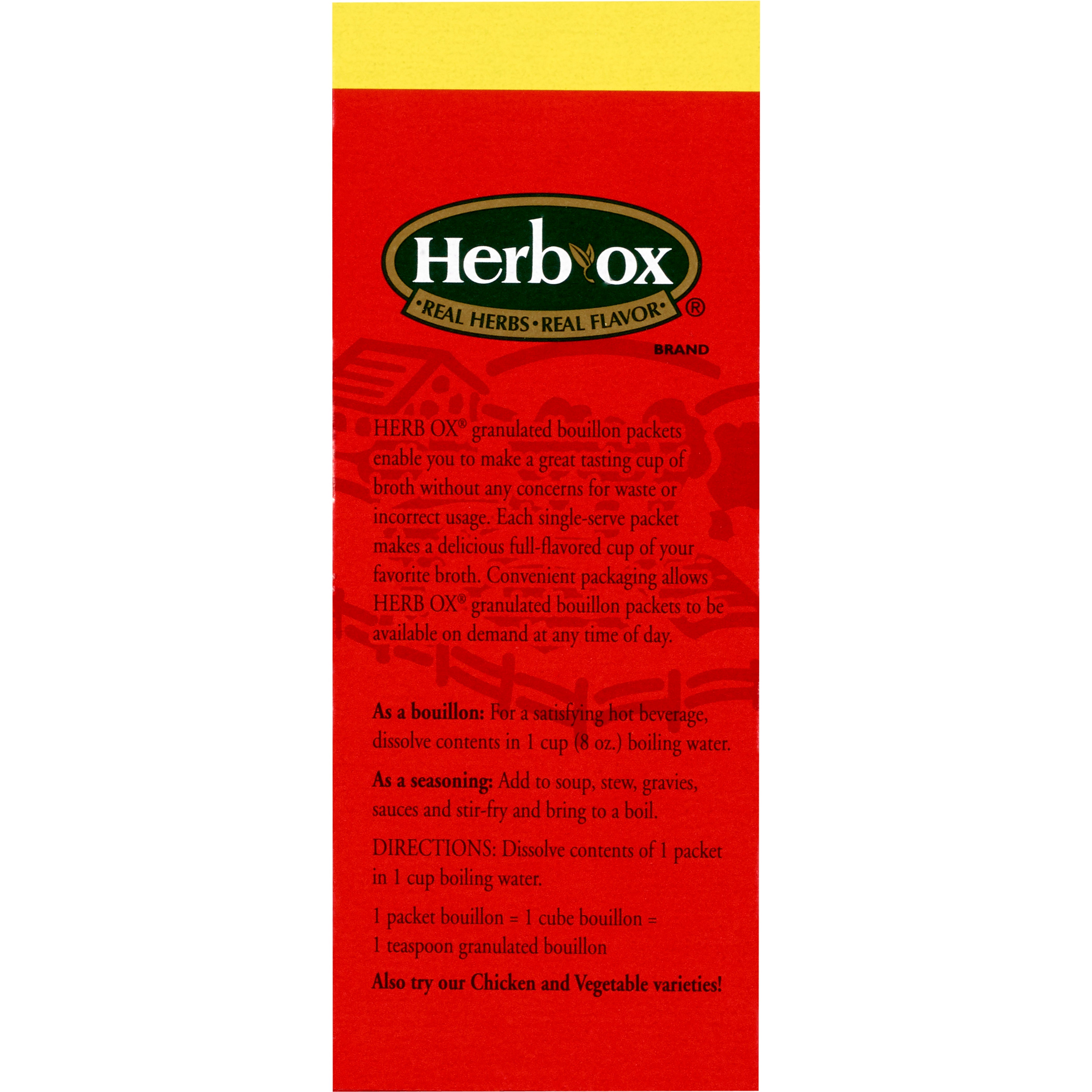 Herb-Ox® Beef Bouillon Sodium Free Instant Broth (300 Units)