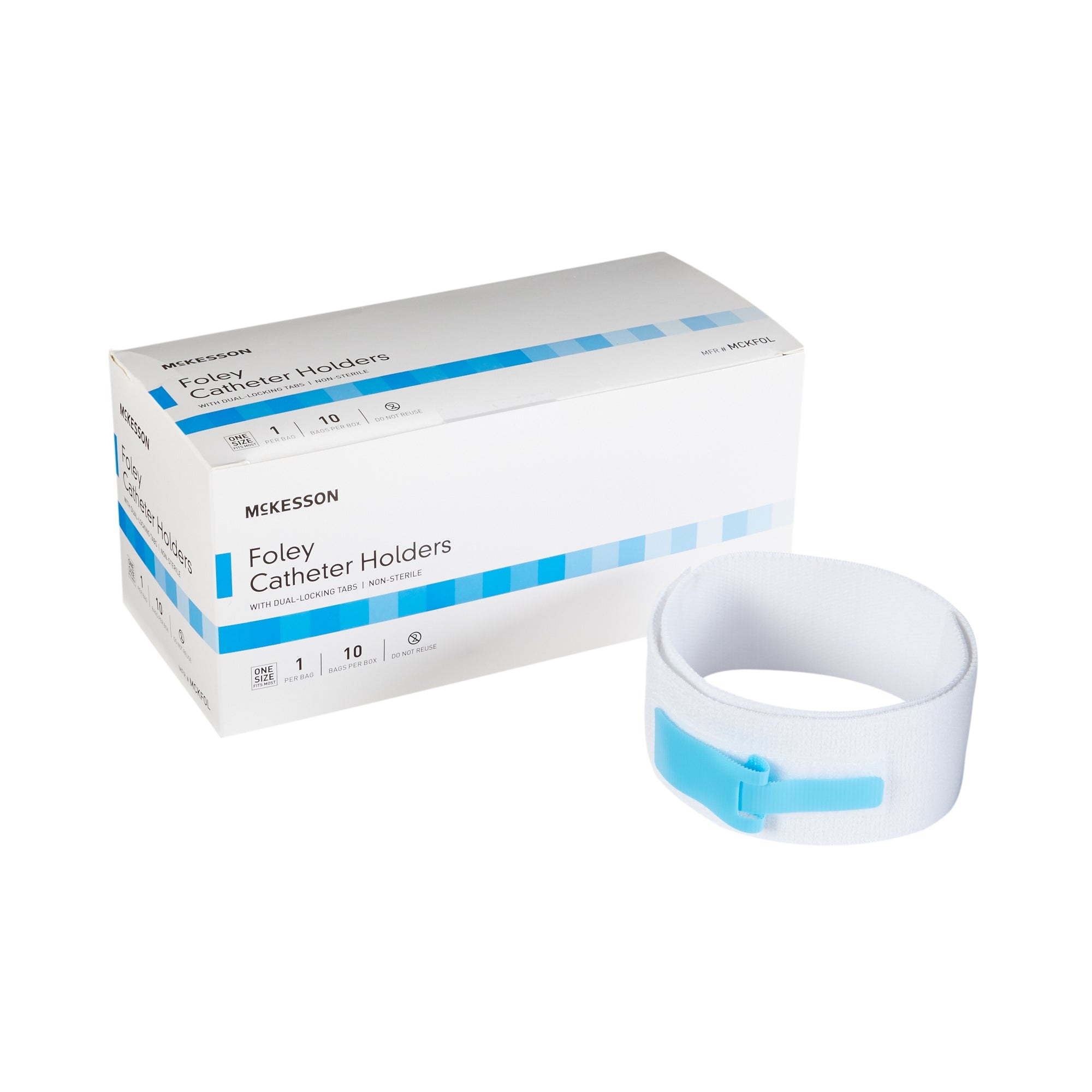McKesson Foley Catheter Holder Leg Strap, 2x24" Dual-Locking - 100 Pack
