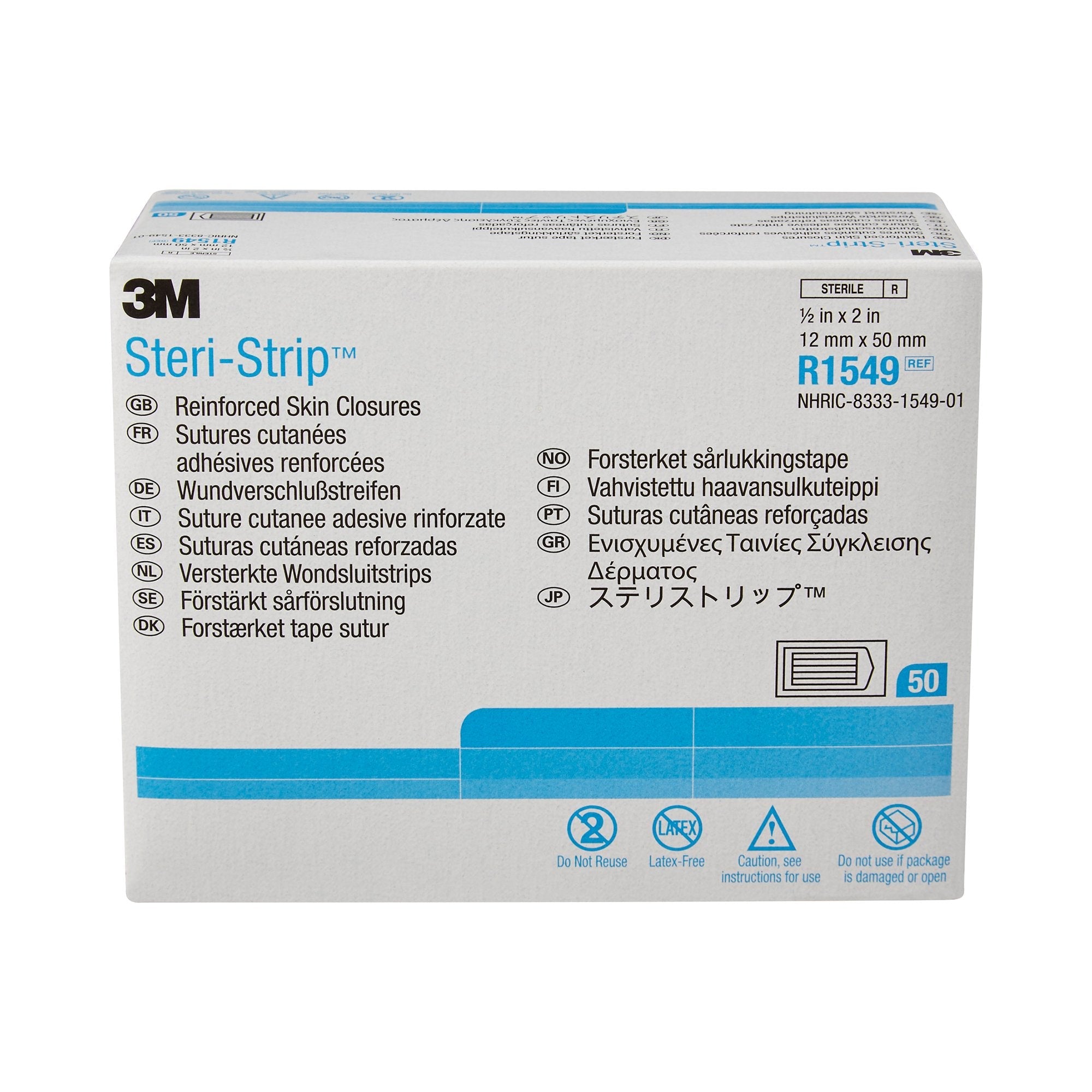 3M™ Steri-Strip™ Skin Closure Strip, 1/2 X 2 Inch (50 Units)